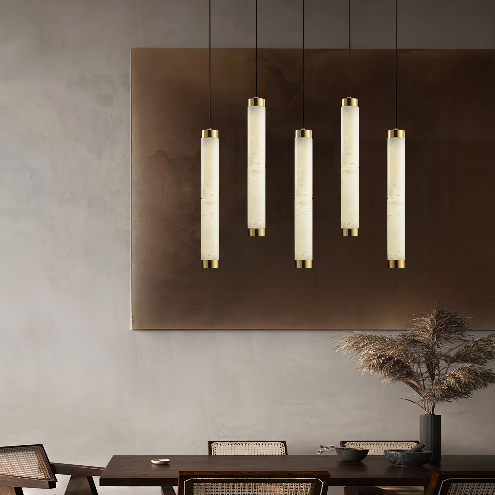 Plotuvyi Modern Strip Alabaster Pendant Light - Letslighting