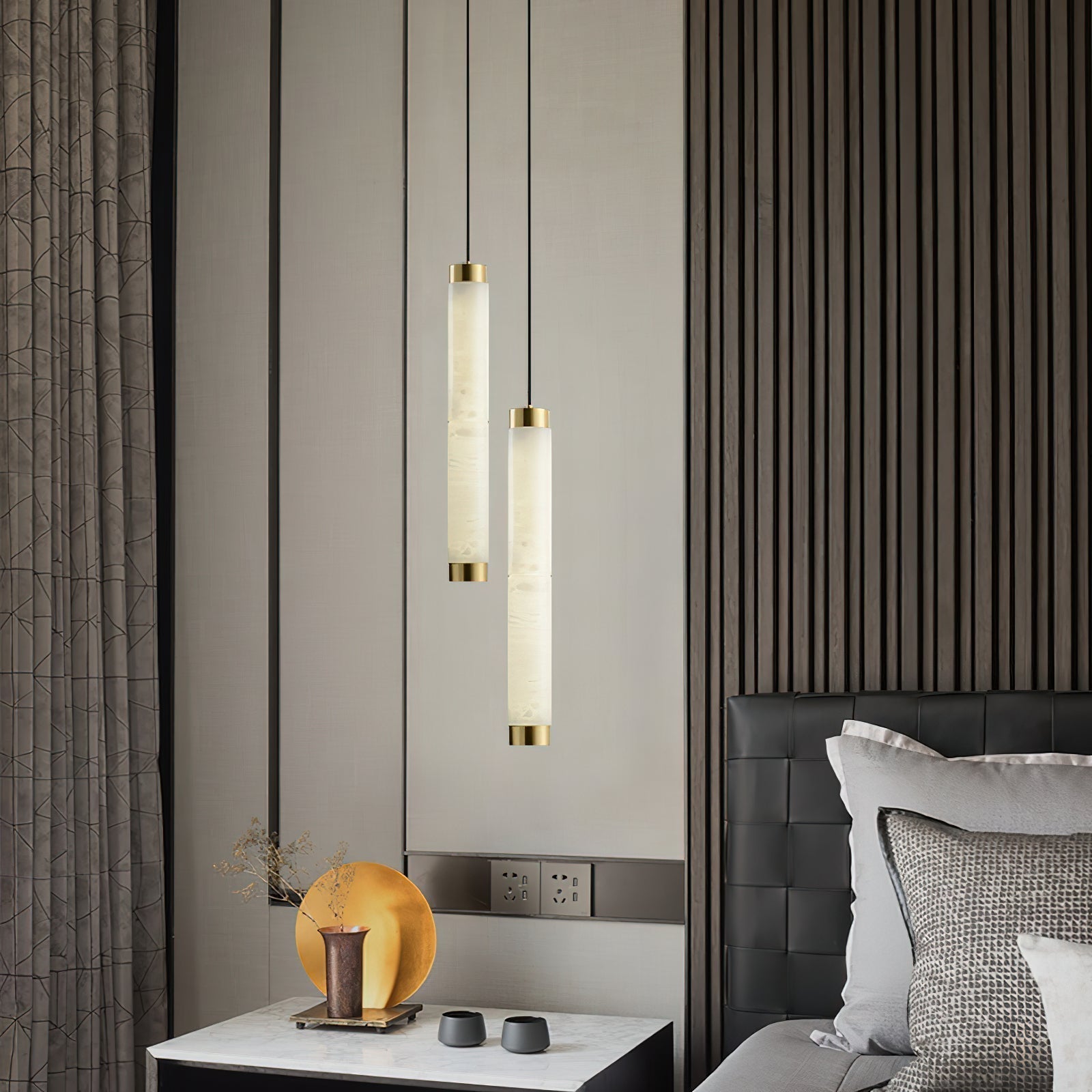 Plotuvyi Modern Strip Alabaster Pendant Light - Letslighting