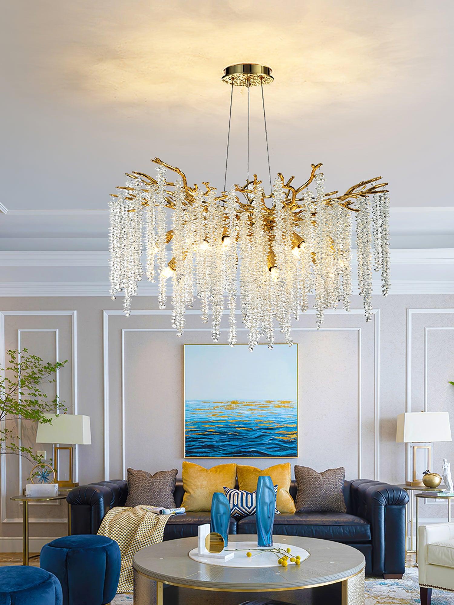 Lustra Kronleuchter Gold Kristall Zweig Elegant-Letslighting