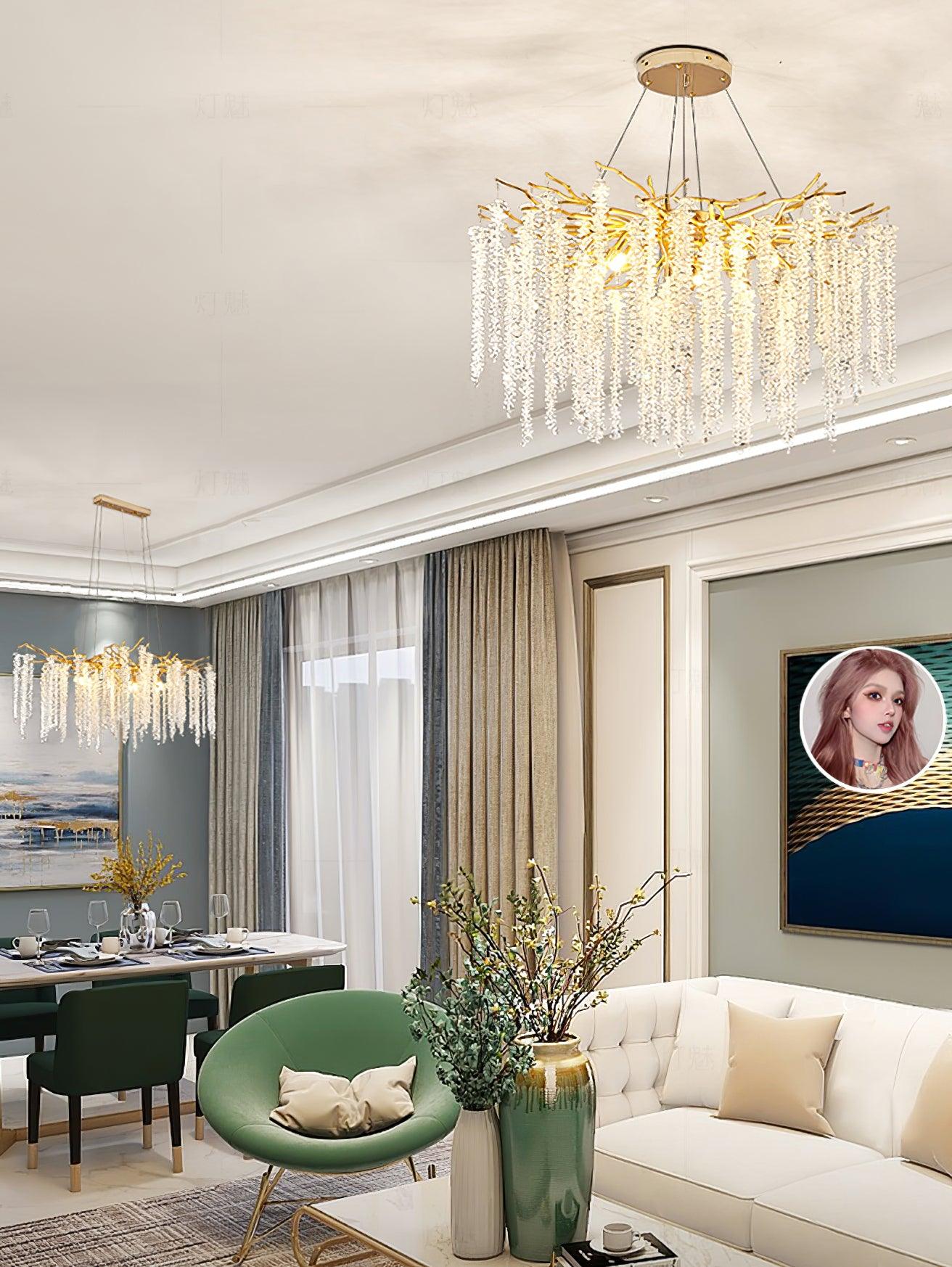 Lustra Kronleuchter Gold Kristall Zweig Elegant-Letslighting
