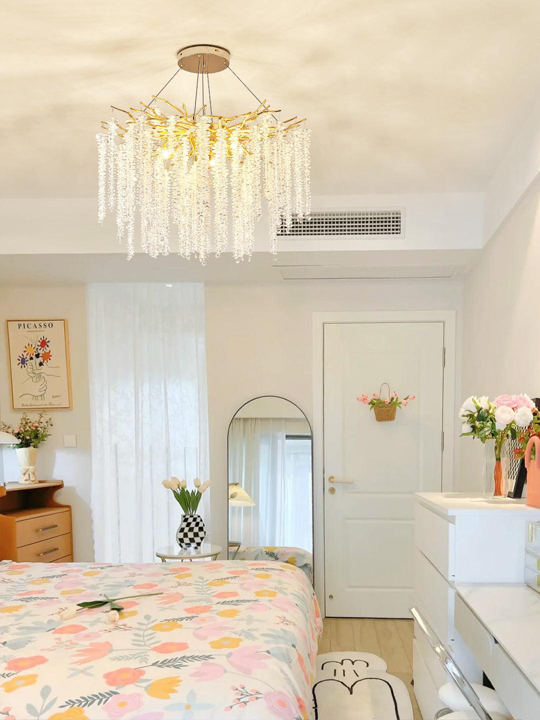 Lustra Kronleuchter Gold Kristall Zweig Elegant-Letslighting