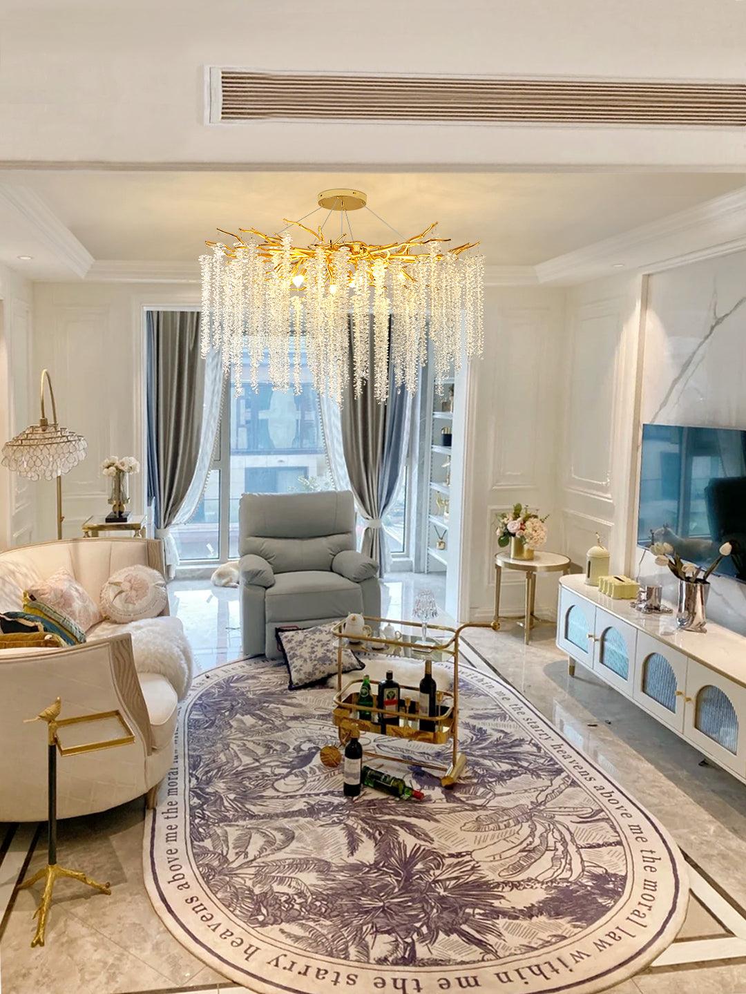 Lustra Kronleuchter Gold Kristall Zweig Elegant-Letslighting