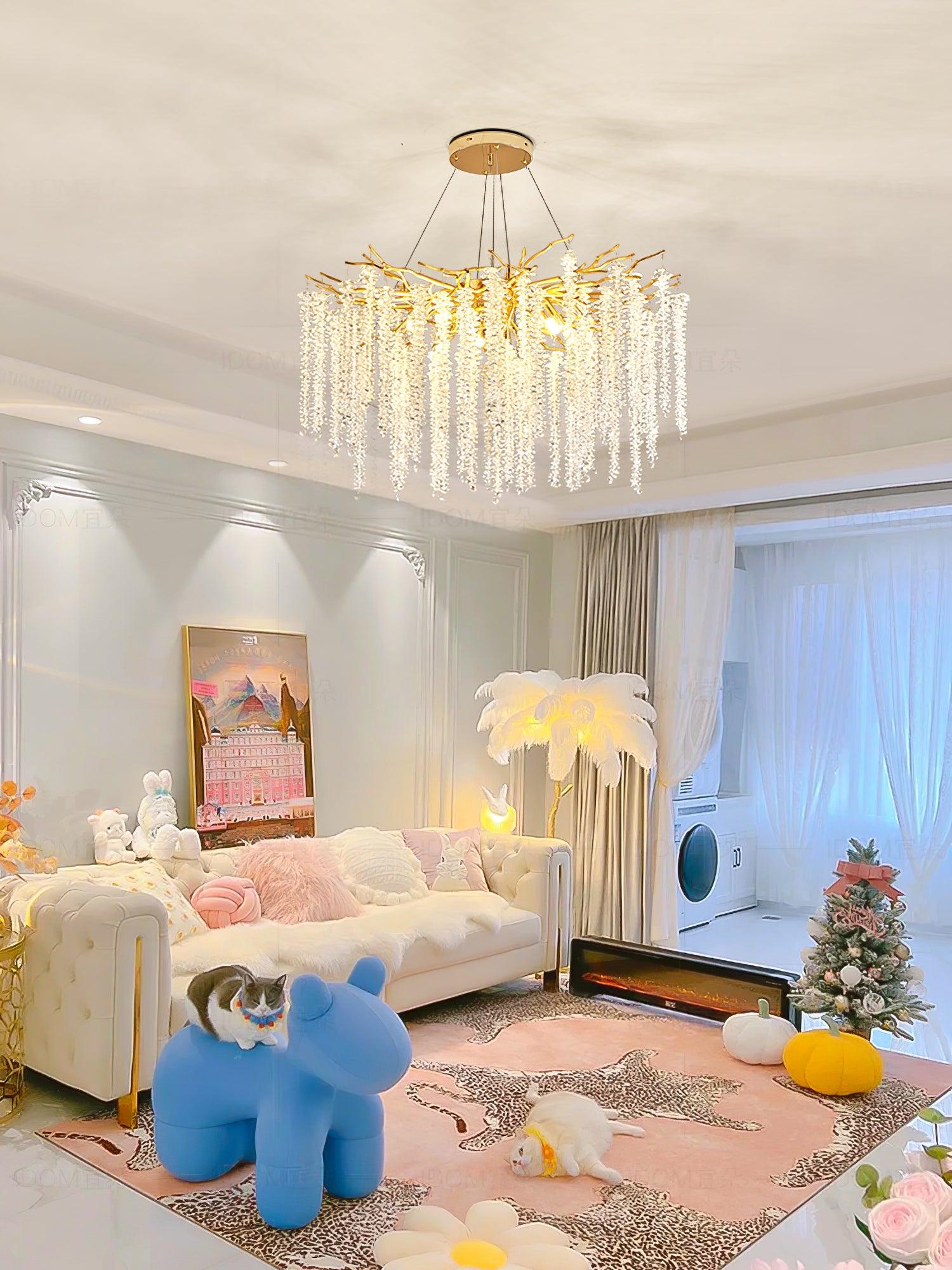 Lustra Kronleuchter Gold Kristall Zweig Elegant-Letslighting