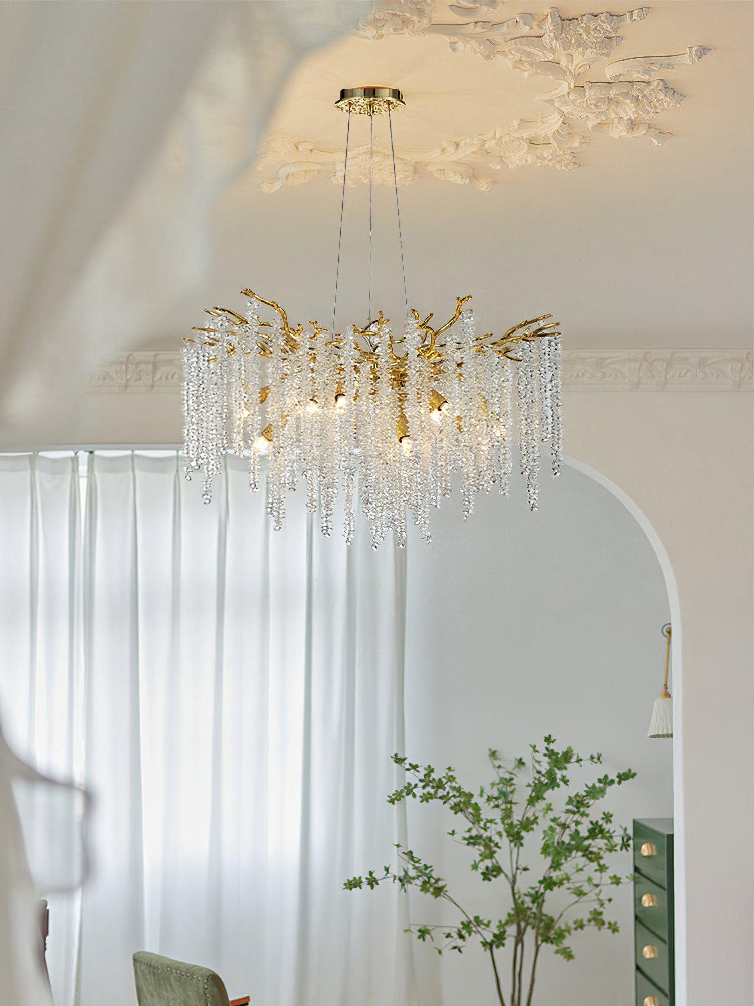 Lustra Kronleuchter Gold Kristall Zweig Elegant-Letslighting
