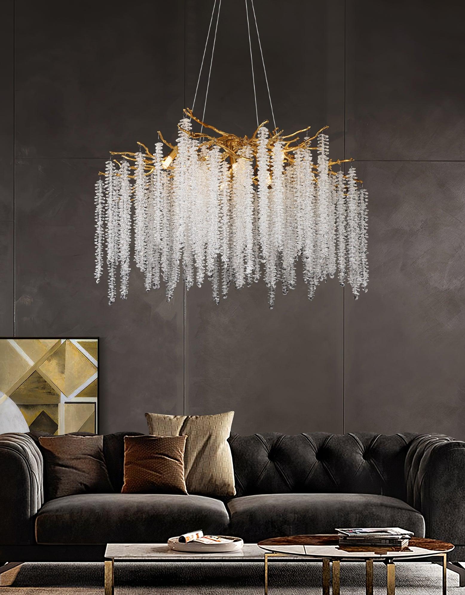 Lustra Kronleuchter Gold Kristall Zweig Elegant-Letslighting