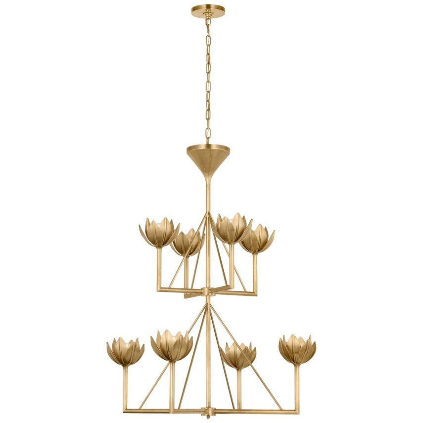 Alberto Modern Minimalist Floral Brass Chandelier - Letslighting