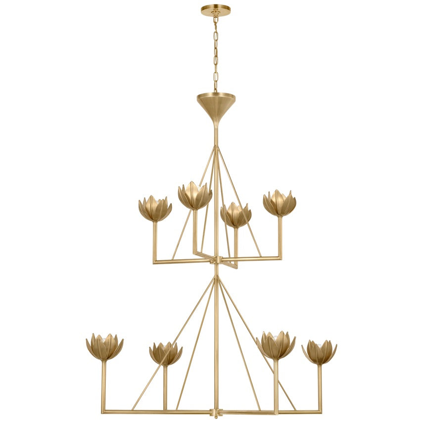 Alberto Modern Minimalist Floral Brass Chandelier - Letslighting