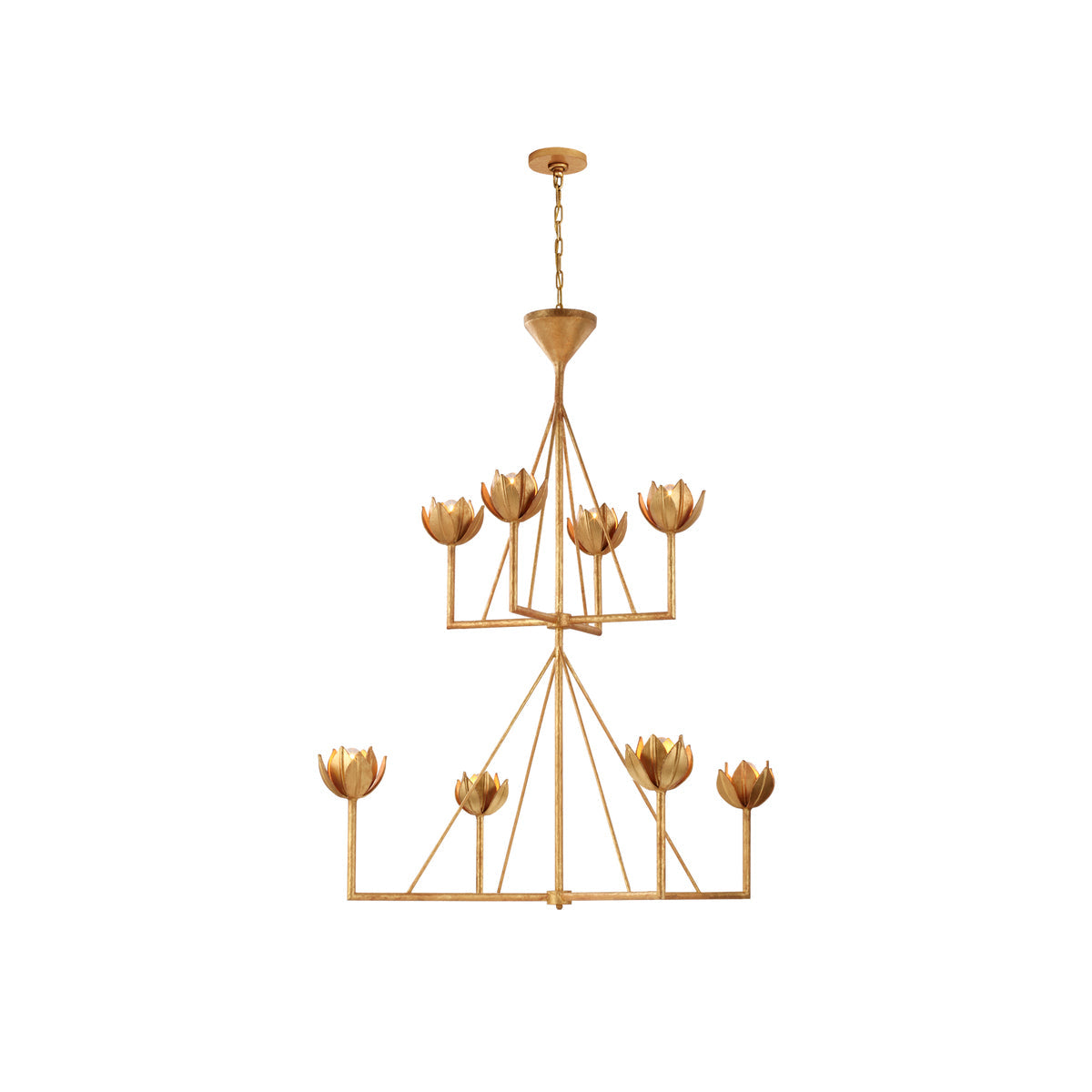 Alberto Modern Minimalist Floral Brass Chandelier - Letslighting