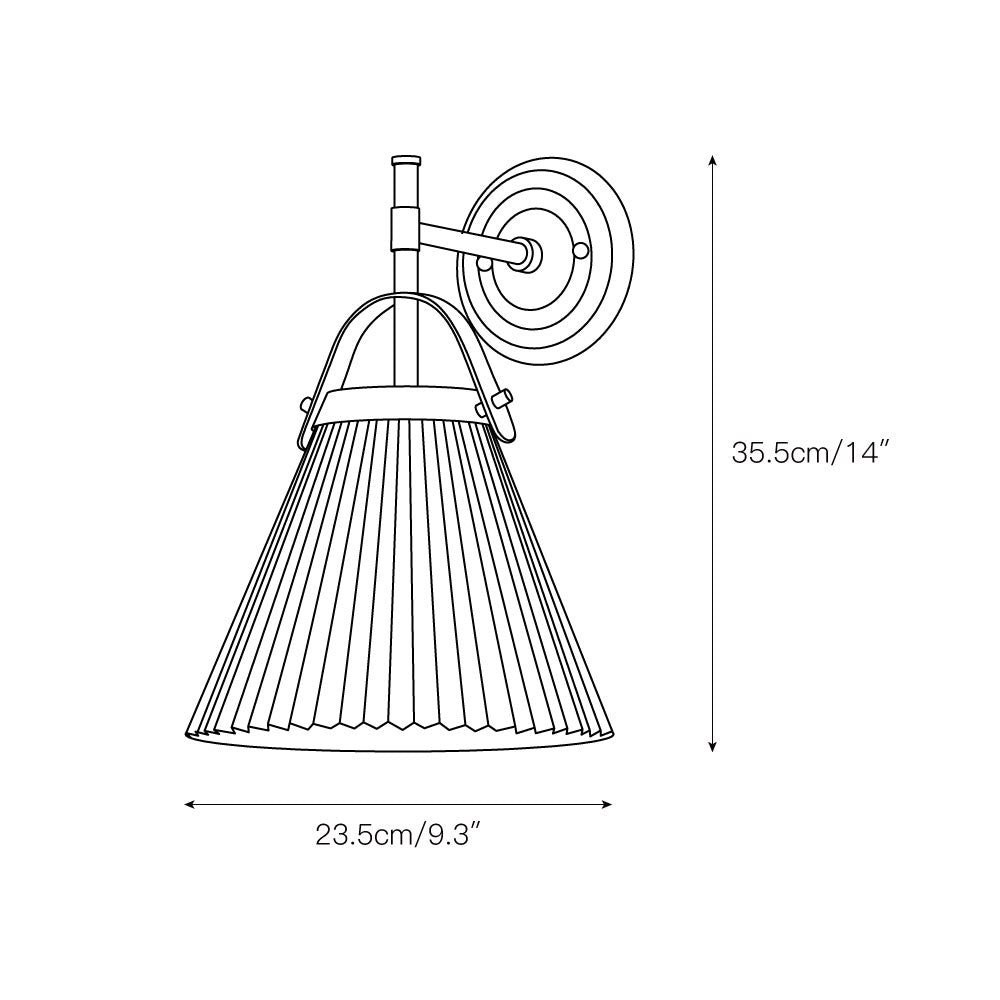 Pure Elegante Falten Messing Stoff Wandleuchte-Letslighting