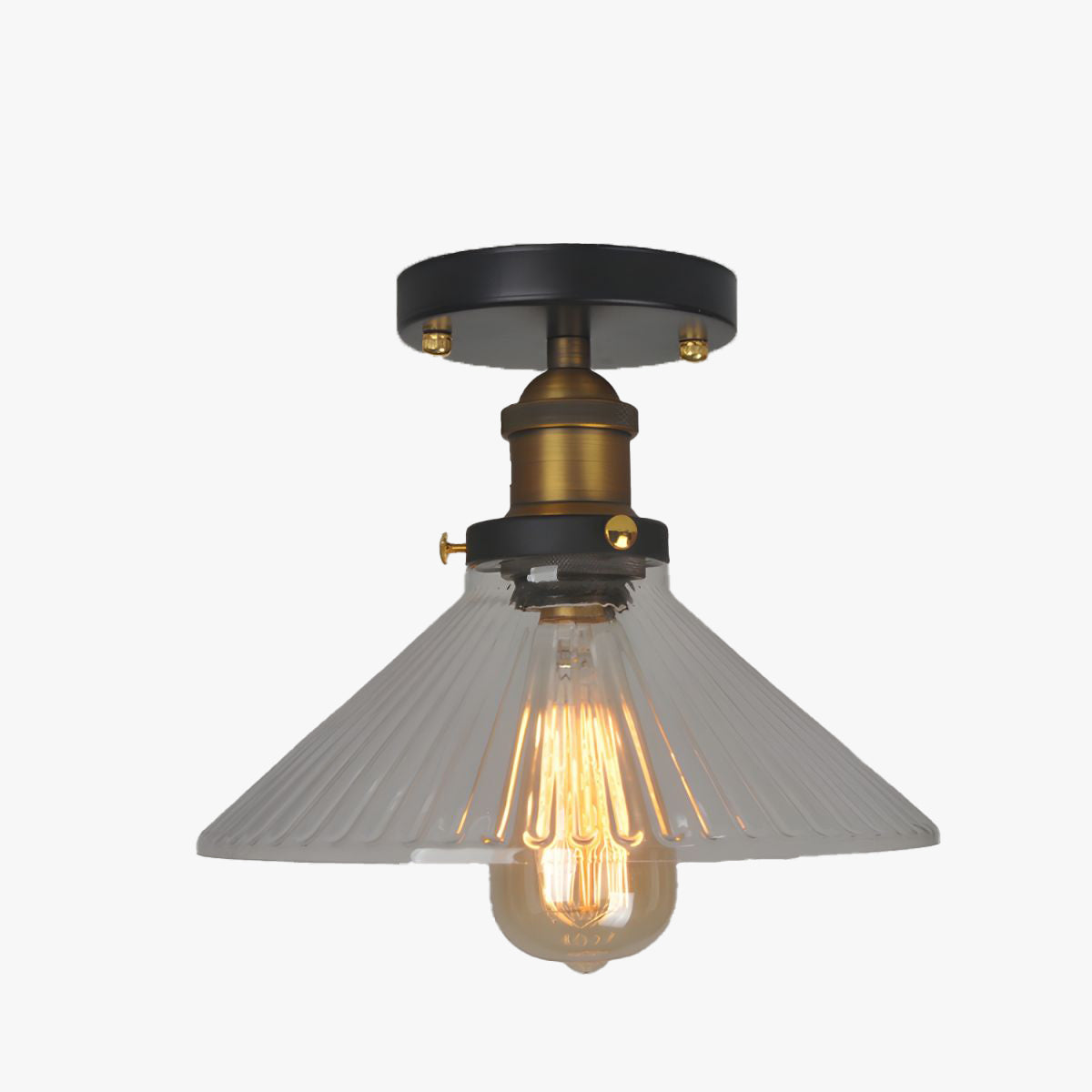 Silva Industrielle DeckenleuchteGlas, schwarz