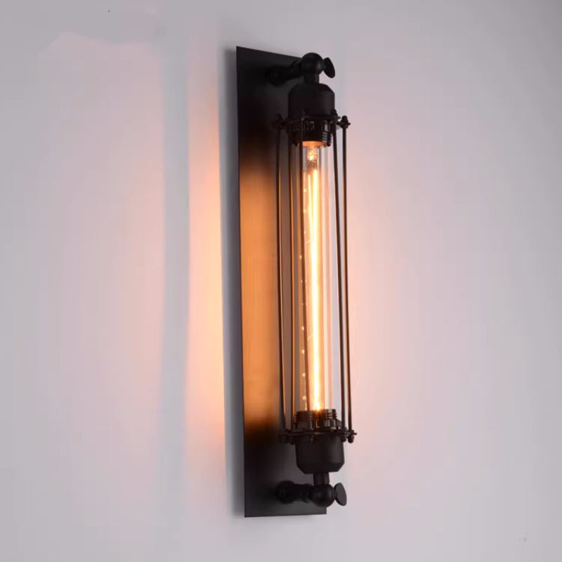 Silva Vintage Zylinder LED Wandleuchte Schwarz/Rot/Silber/Gold Wohn/Schlafzimmer Flur Innen Metall