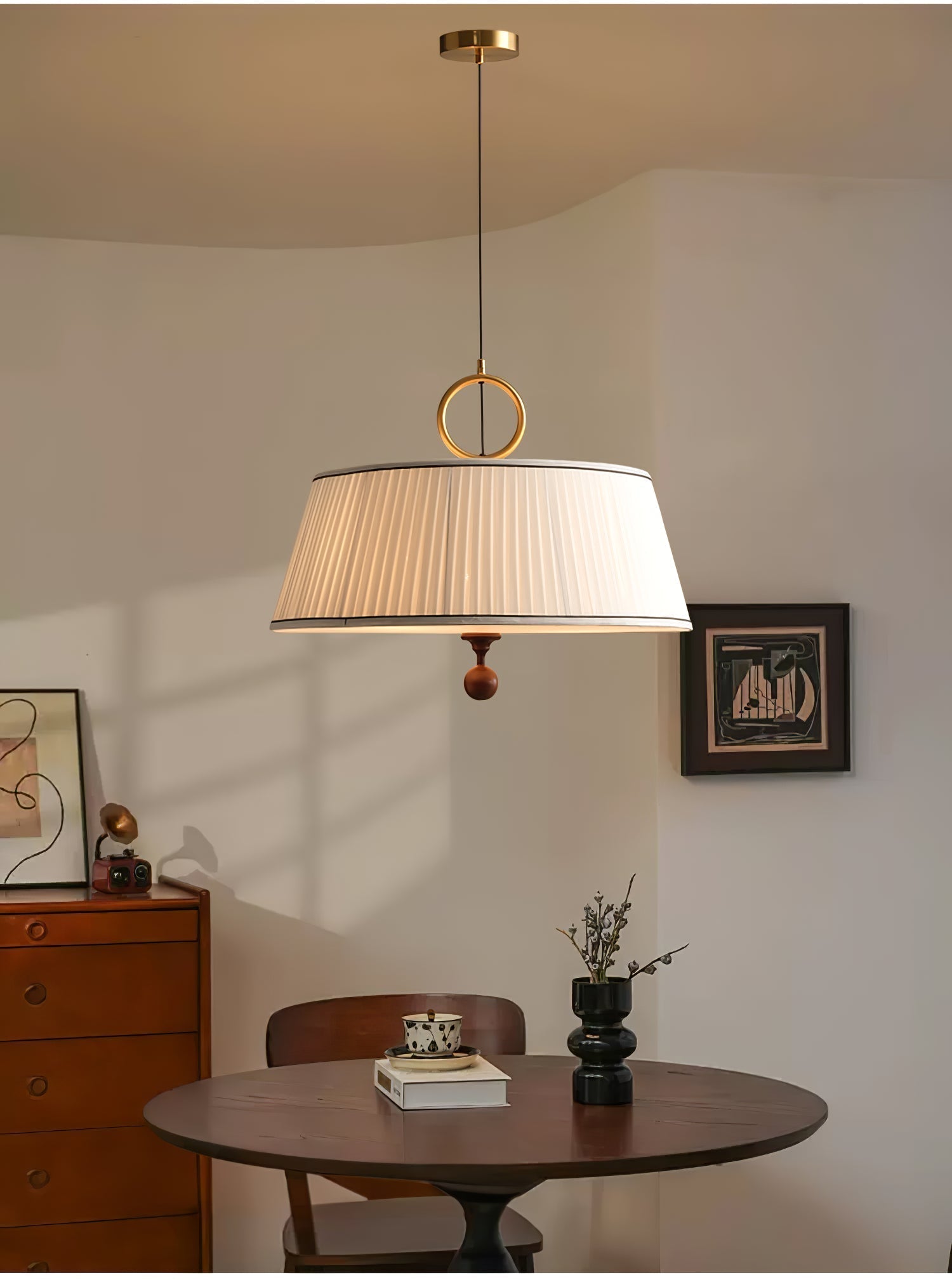 Zavaran Traditionelle Naturholz Stoff Pendelleuchte-Letslighting