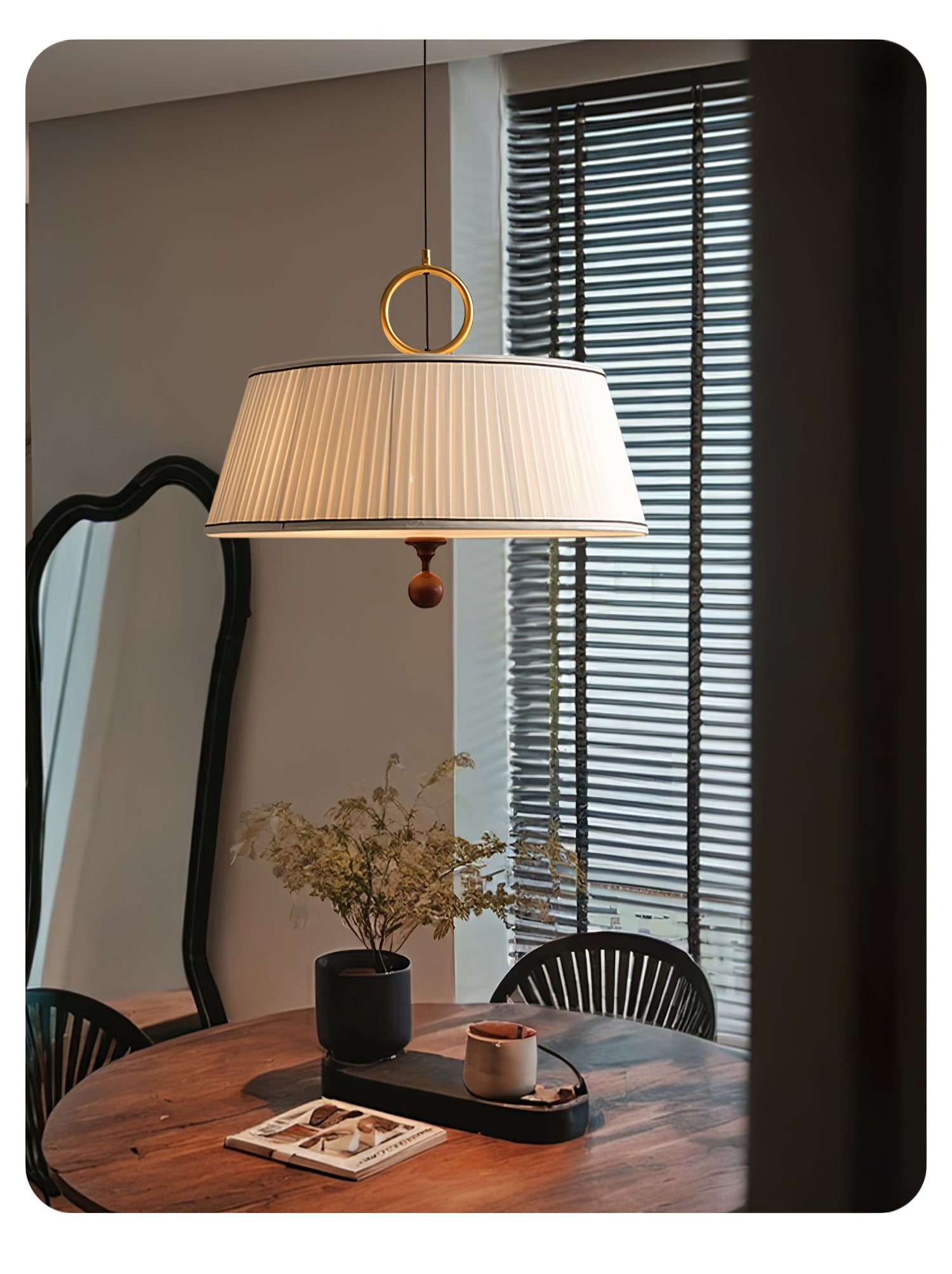 Zavaran Traditionelle Naturholz Stoff Pendelleuchte-Letslighting