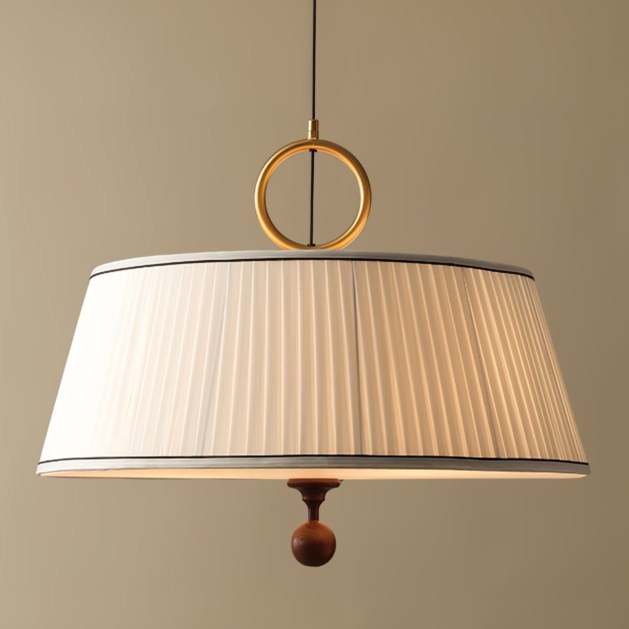 Zavaran Traditionelle Naturholz Stoff Pendelleuchte-Letslighting