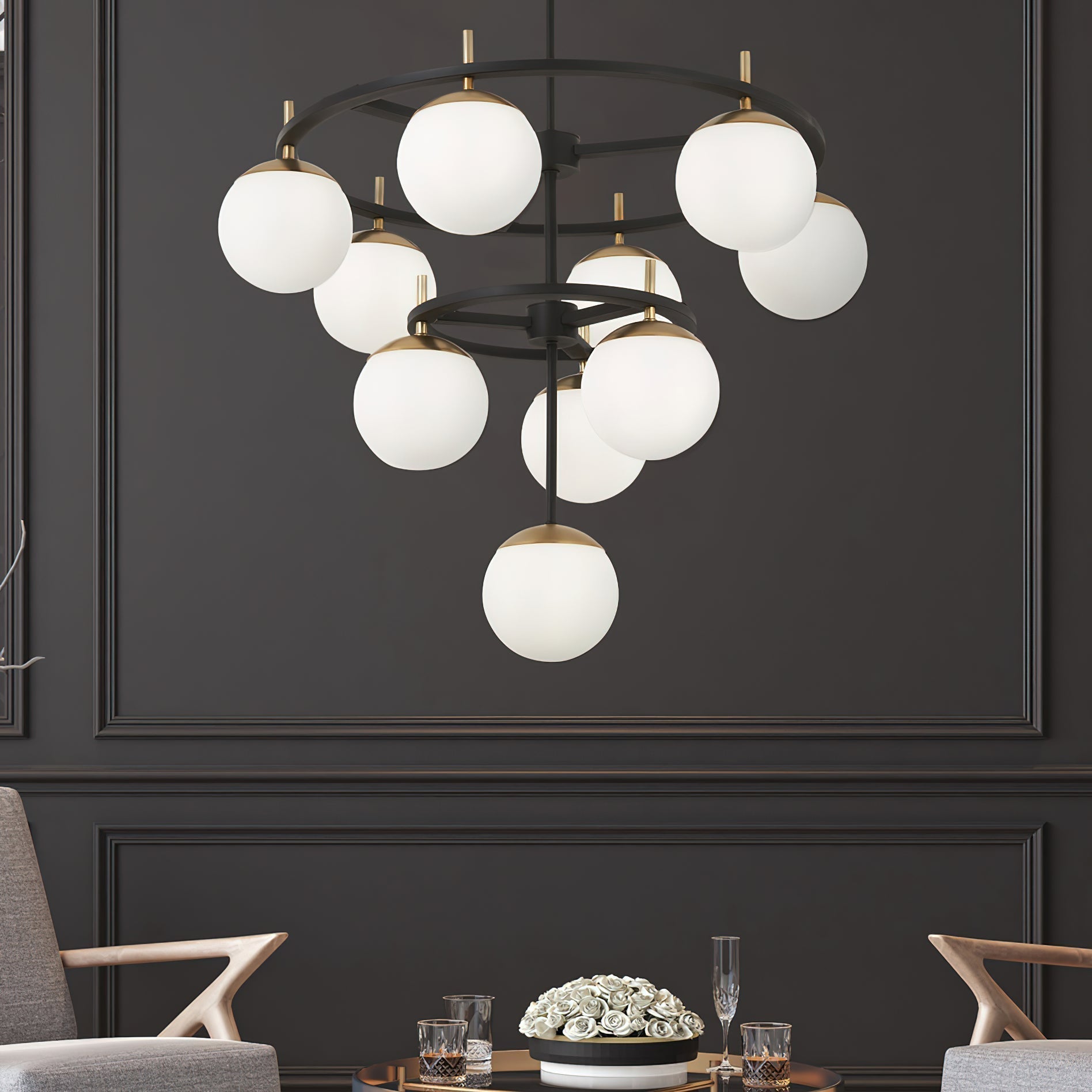 Ornuvyn Moderner Glas-Kronleuchter-Letslighting