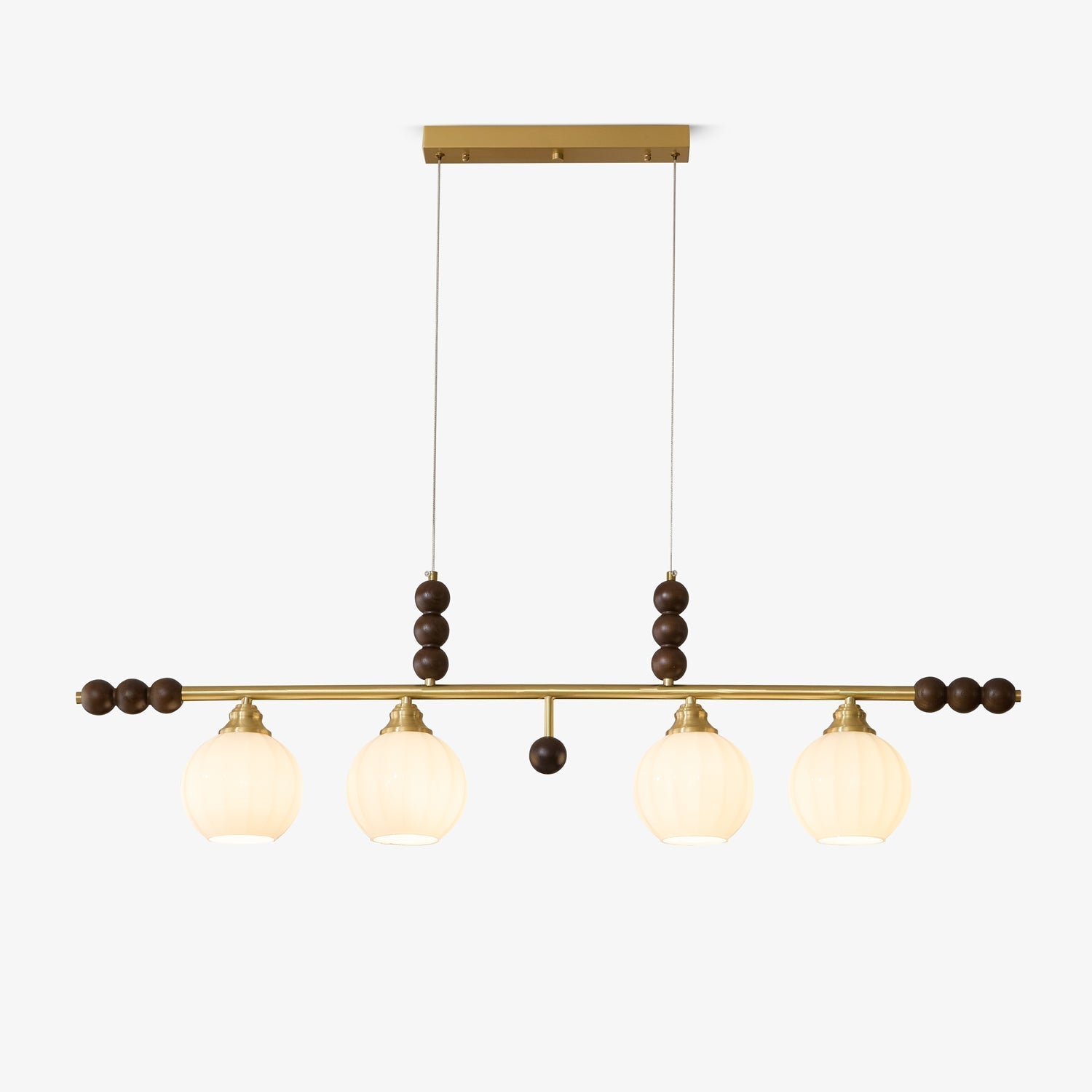 Zerinen Premium Nordic Art Island Glas-Holz-Pendelleuchte-Letslighting