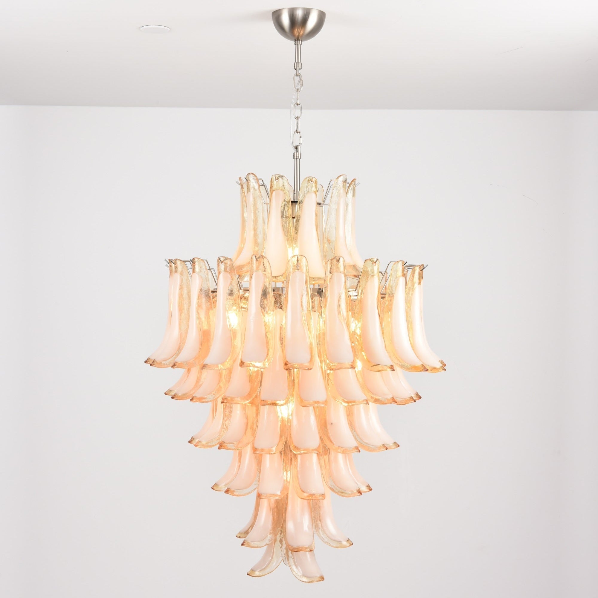 Aurora Chandelier Amber Murano Glass Petal Layered Luxury - Neutralighting