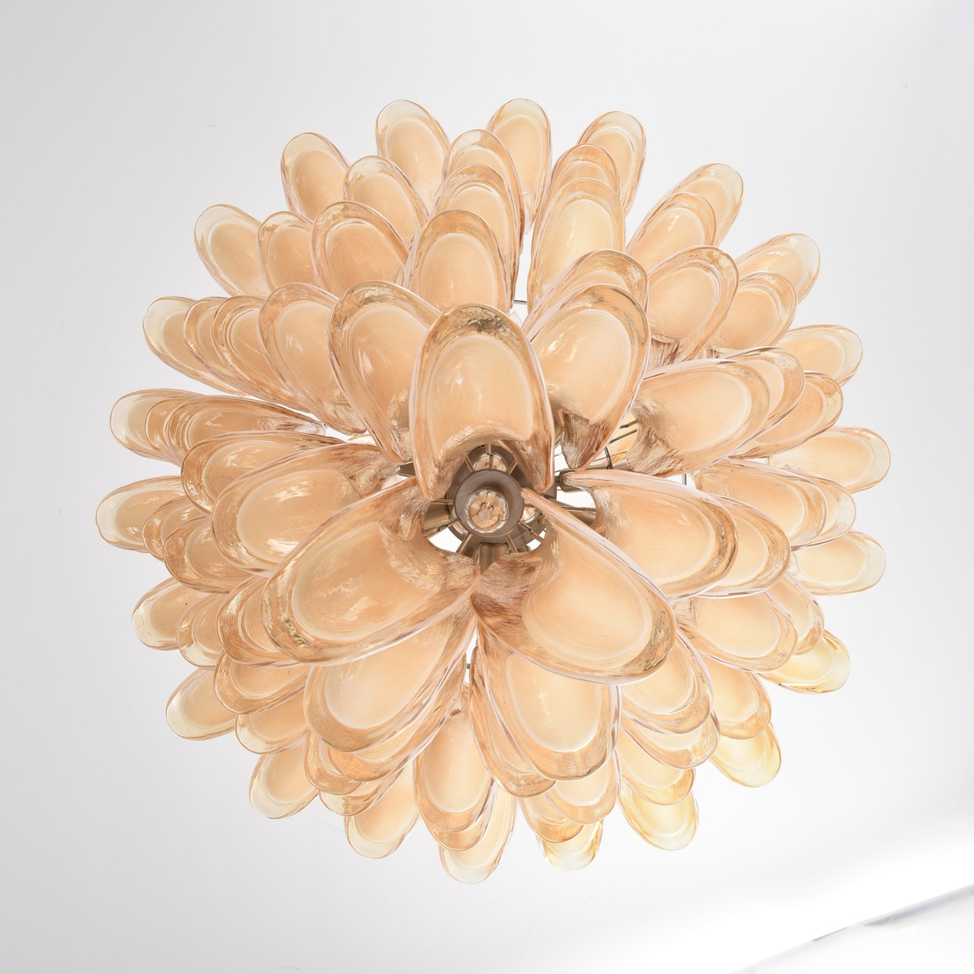 Aurora Chandelier Amber Murano Glass Petal Layered Luxury - Neutralighting