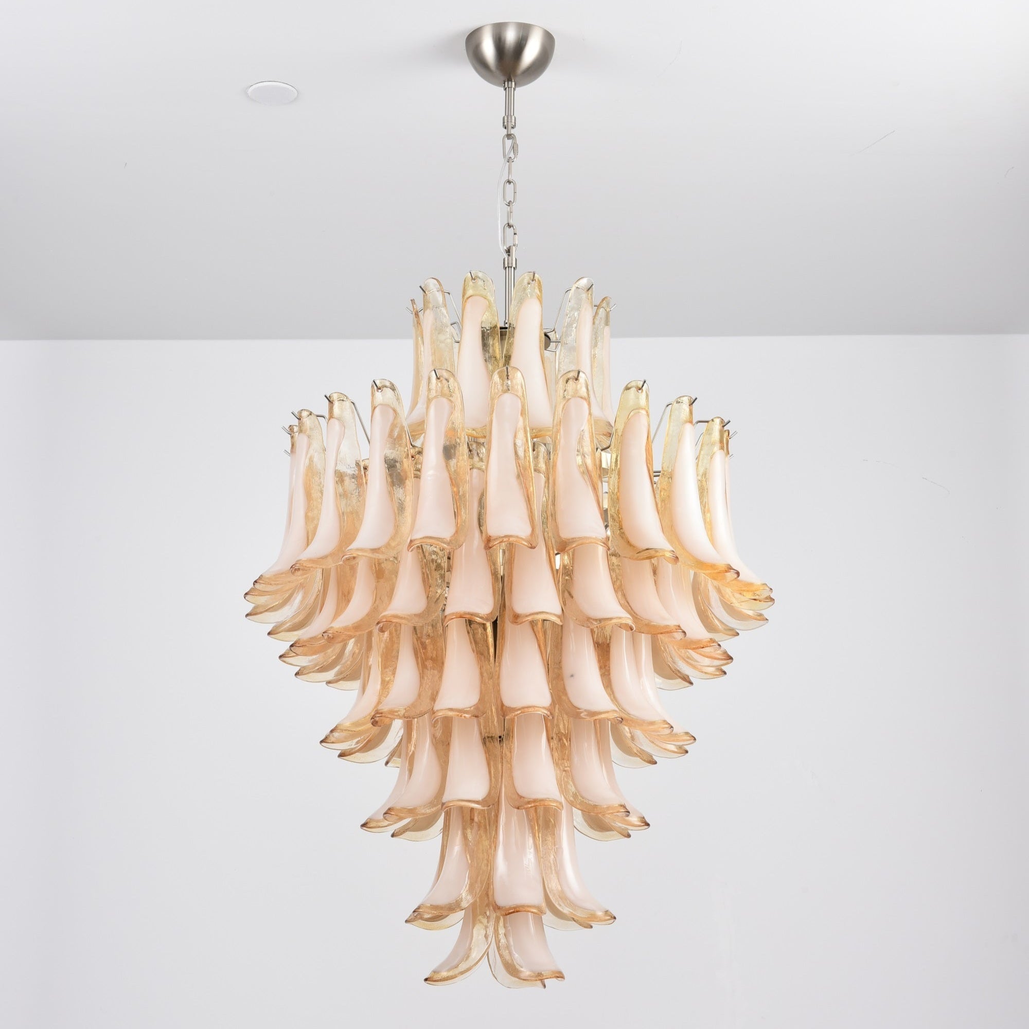 Aurora Chandelier Amber Murano Glass Petal Layered Luxury - Neutralighting