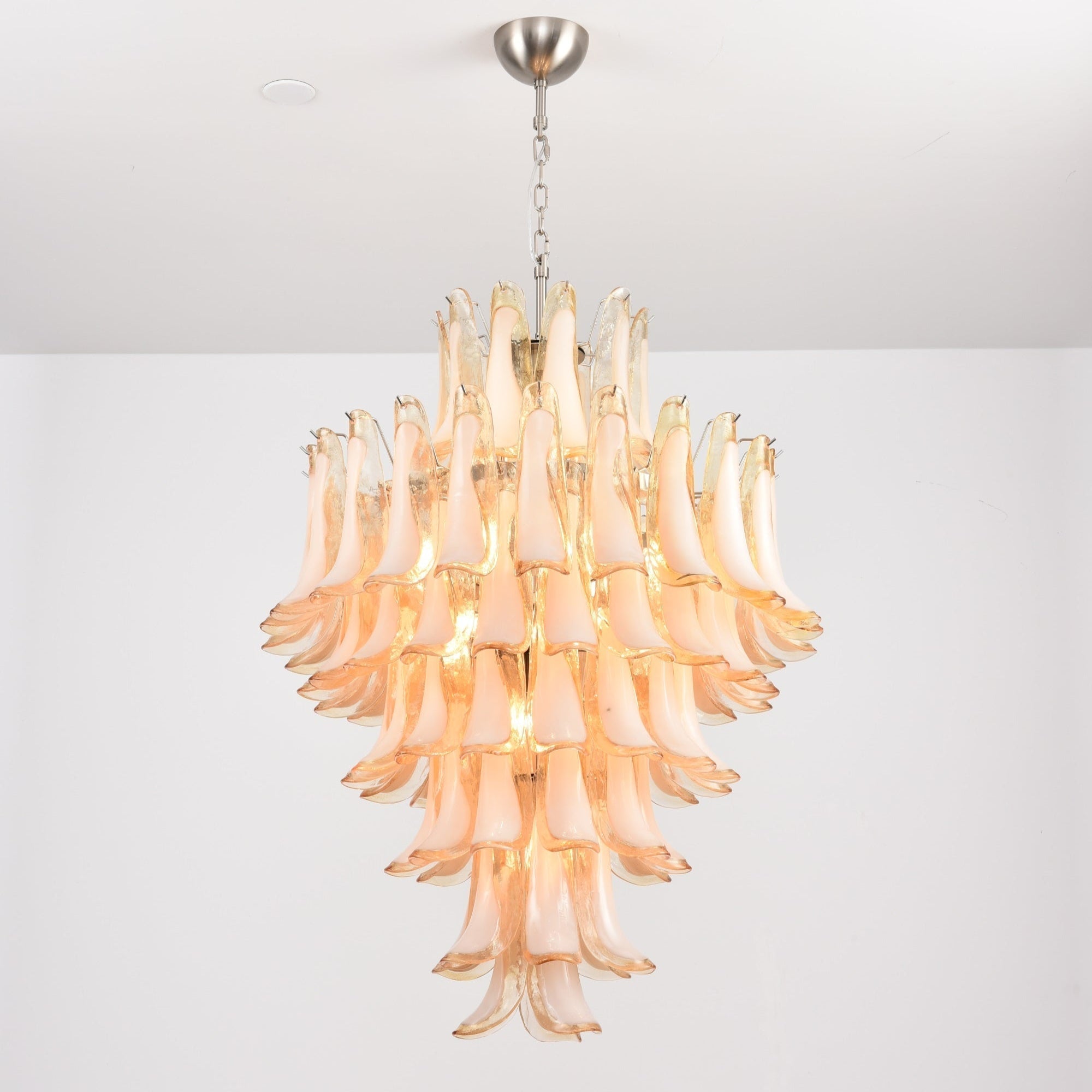 Aurora Chandelier Amber Murano Glass Petal Layered Luxury - Neutralighting