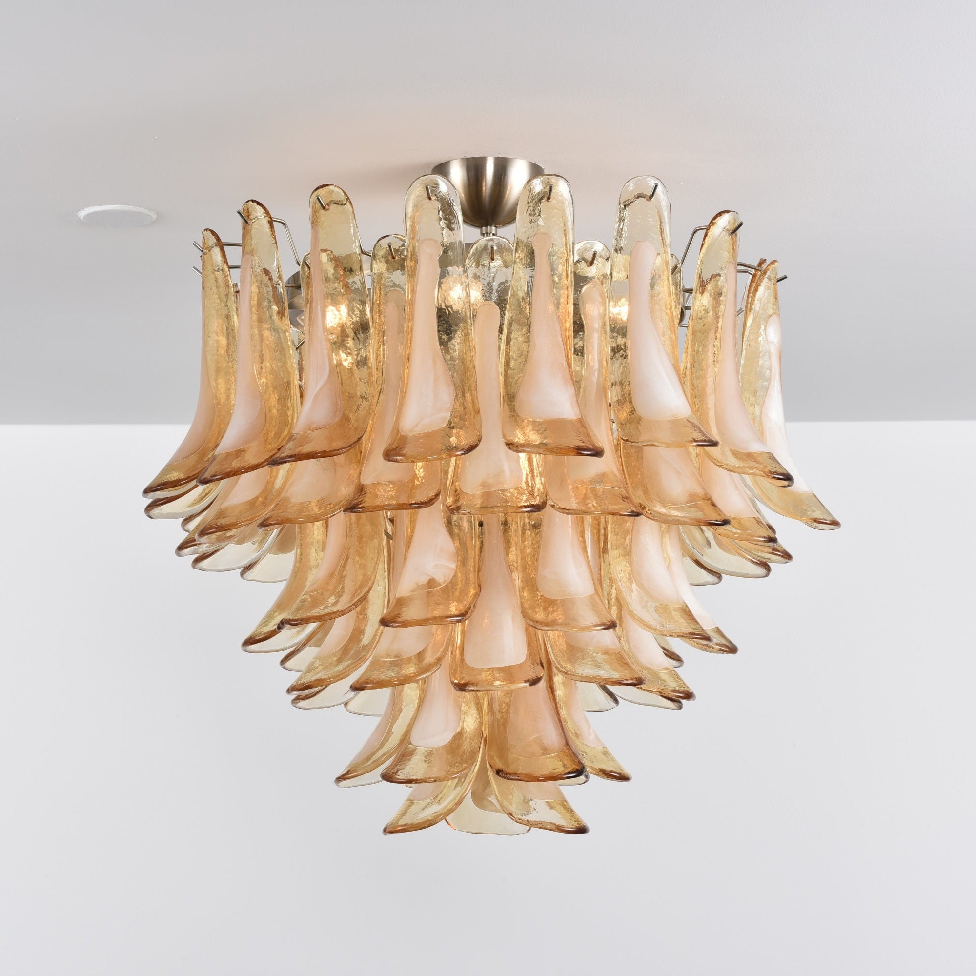 Aurora Ceiling Lamp Amber Petal Glass Layered Vintage - Neutralighting