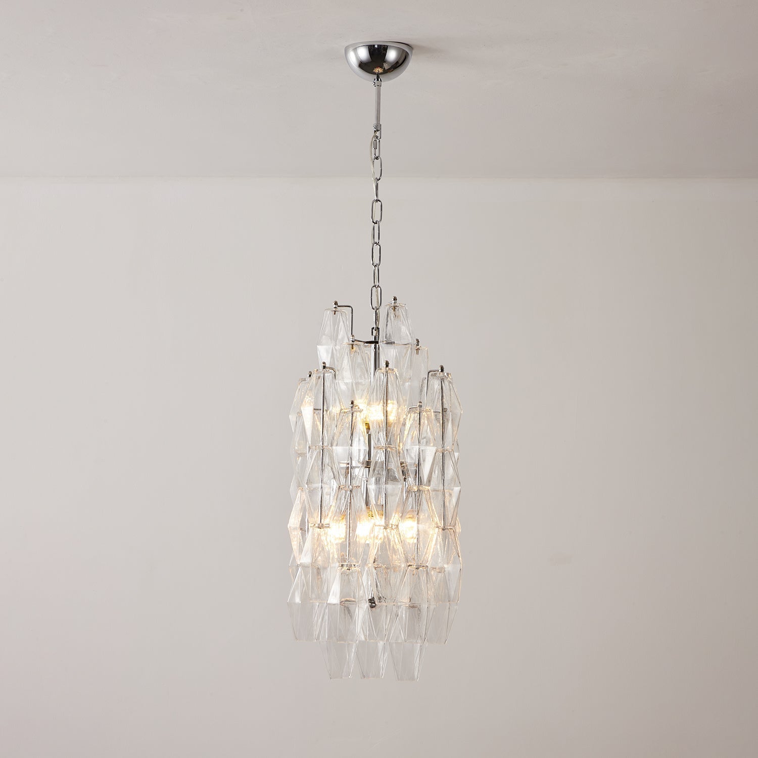 Aurora Chandelier Amber Prism Long Cascading Glass Vintage - Neutralighting