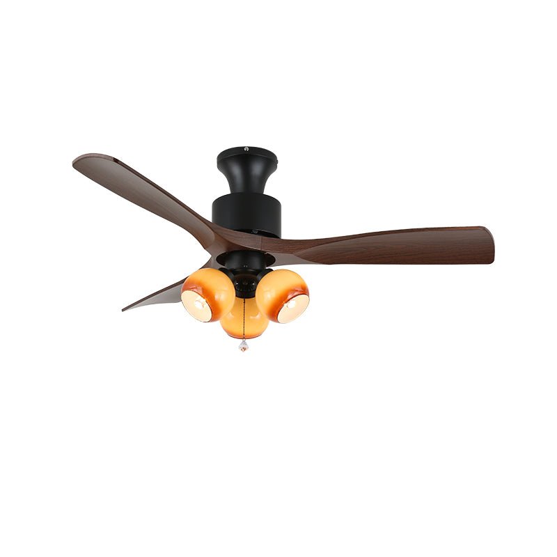 Veloria Vintage Deckenventilatorlampe aus Glas und Holz