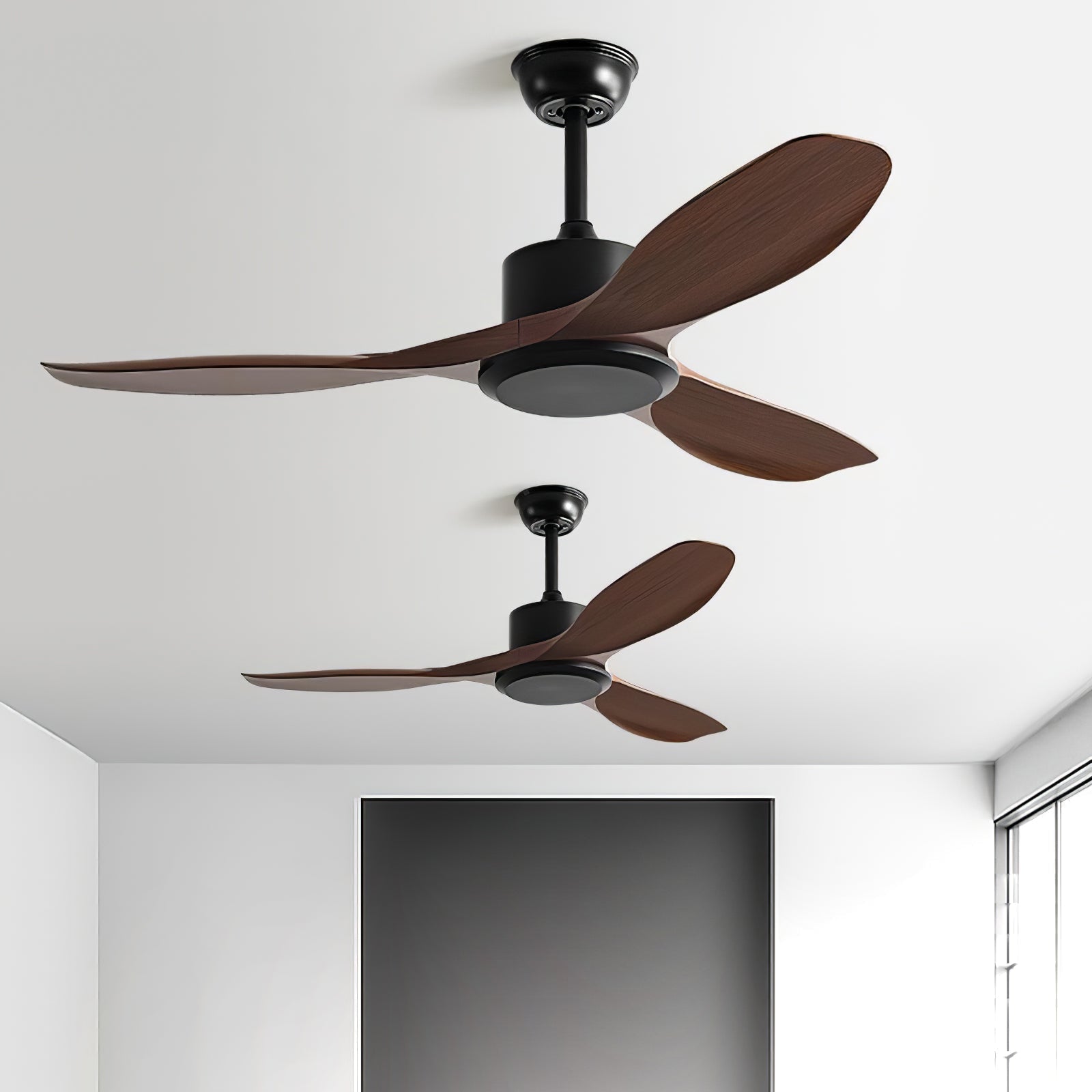 Meren Minimalistischer Deckenventilator aus Holz mit Fernbedienung