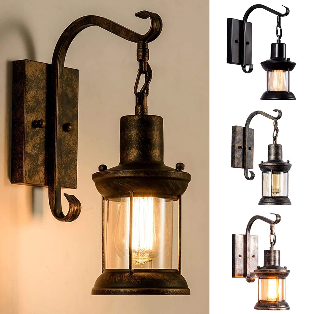 Silva Industrielle Retro Wandleuchte Schwarz/Bronze Innen Metall/Glas