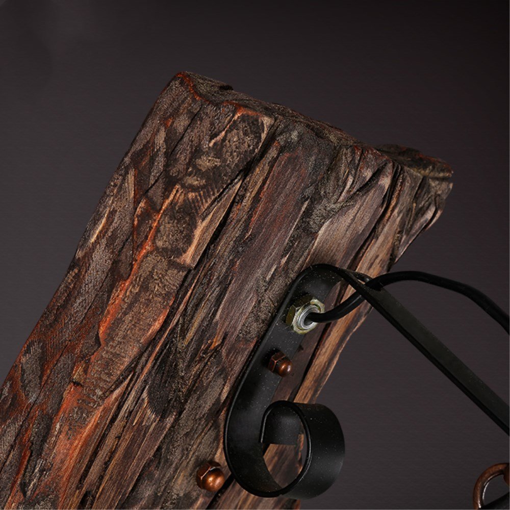 Epoch Vintage LED Wandleuchte Innen Lampe Flur Bronze Holz/Glas