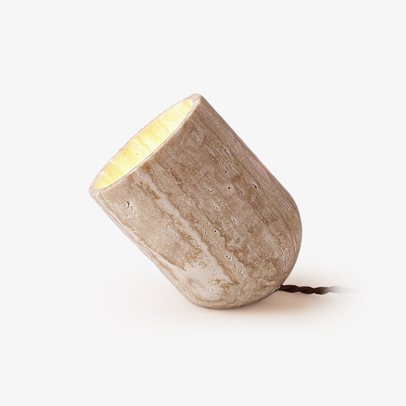 Mysilarae Konisch Block Travertin Tischlampe-Letslighting