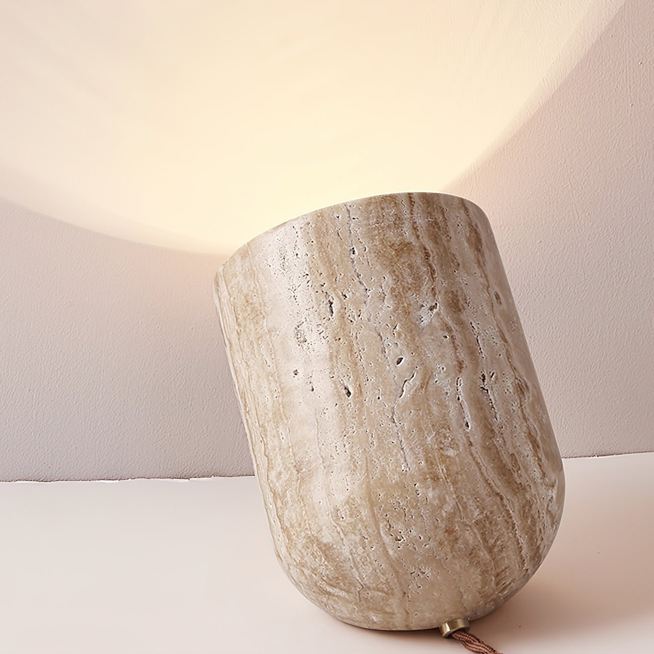 Mysilarae Konisch Block Travertin Tischlampe-Letslighting