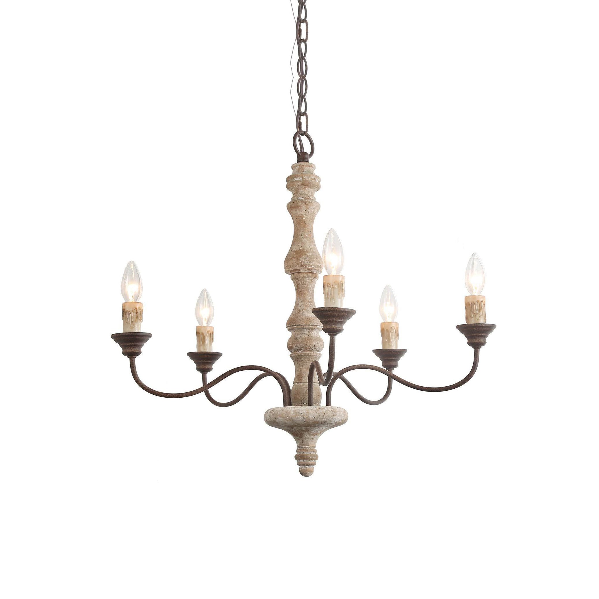 Fljotuvyi Eleganter Vintage-Kronleuchter aus Holz-Letslighting