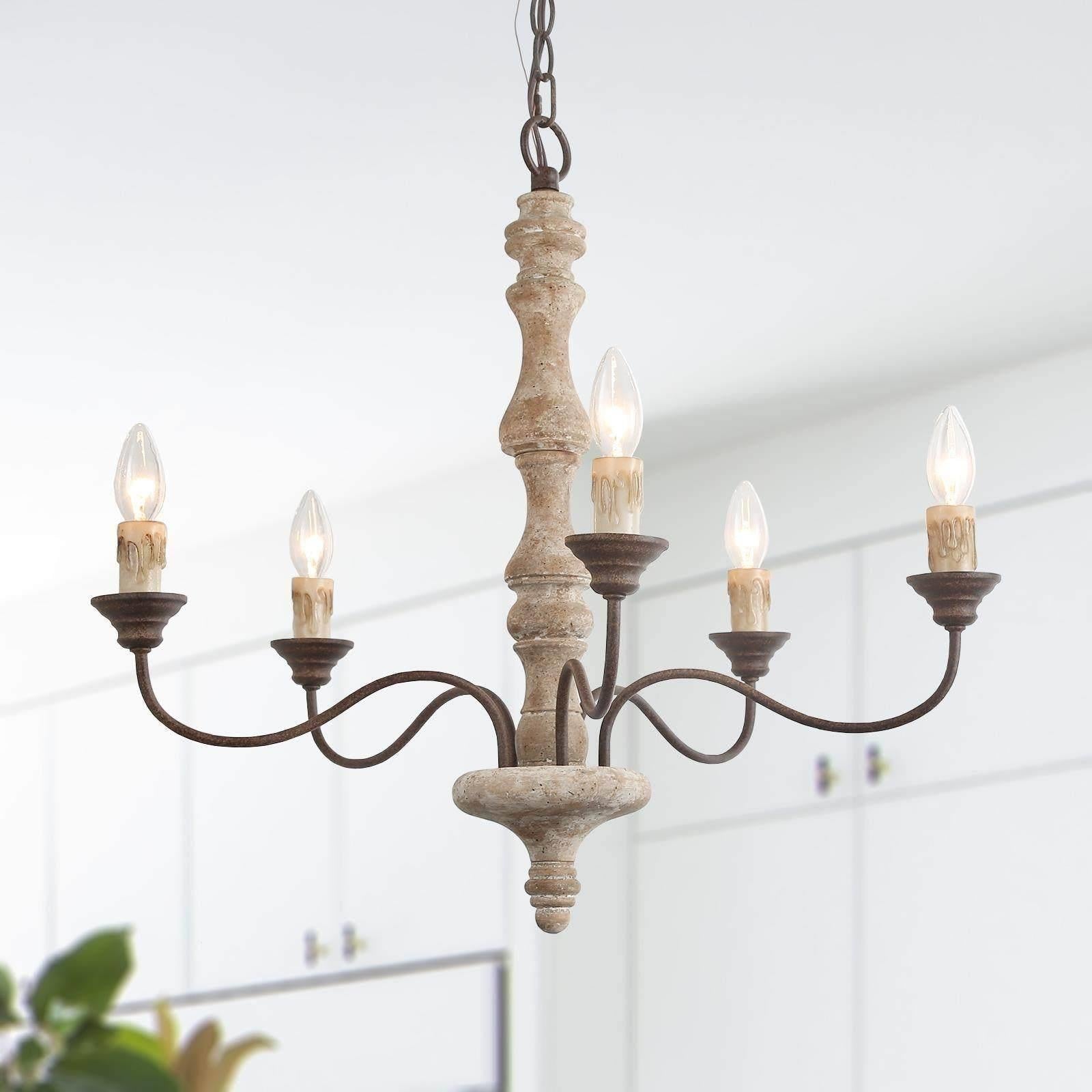 Fljotuvyi Eleganter Vintage-Kronleuchter aus Holz-Letslighting
