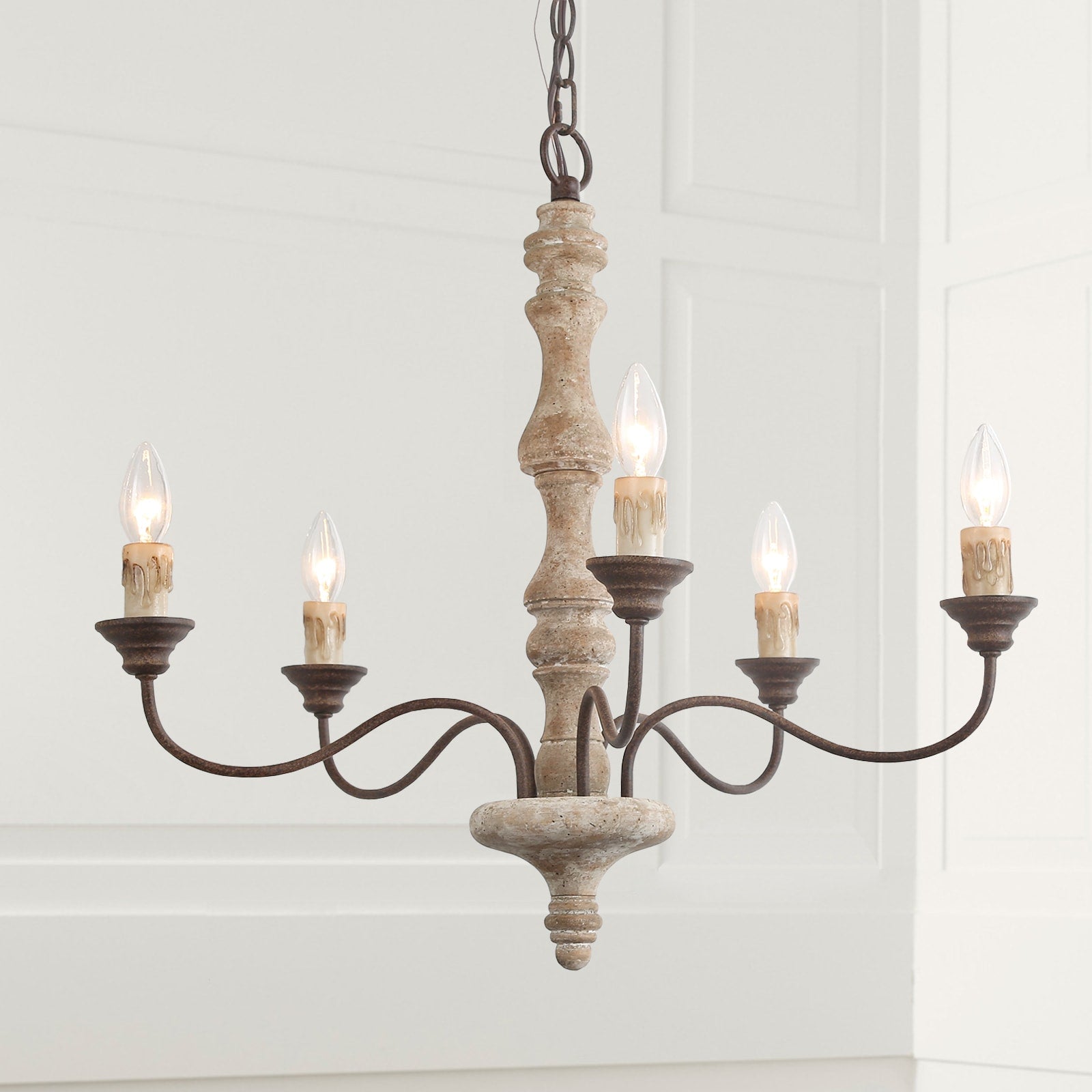 Fljotuvyi Eleganter Vintage-Kronleuchter aus Holz-Letslighting