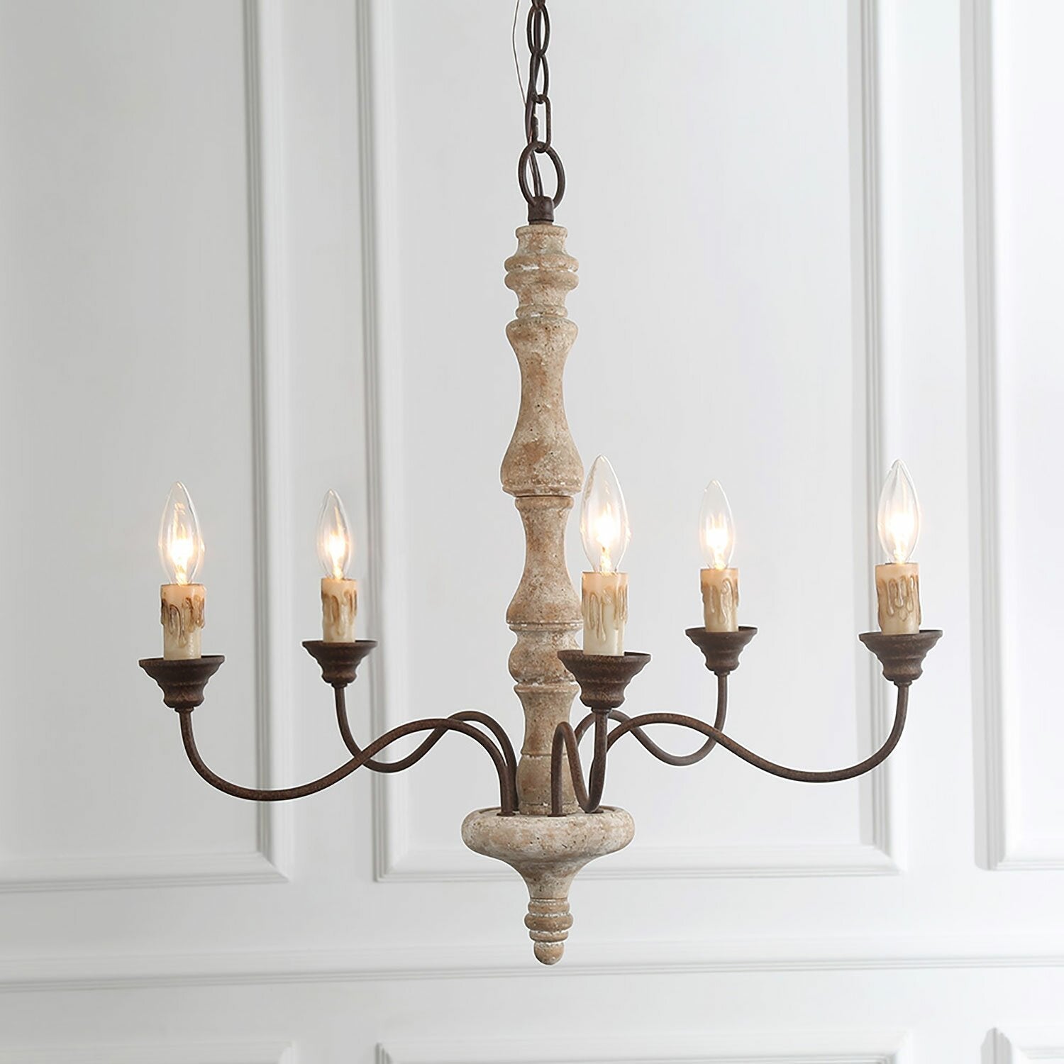 Fljotuvyi Eleganter Vintage-Kronleuchter aus Holz-Letslighting