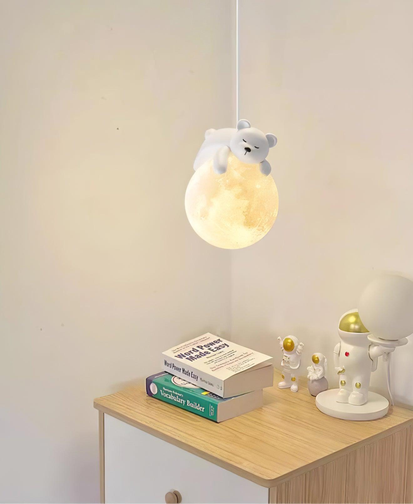 Lustra Pendelleuchte Bär Mond für Kinderzimmer-Letslighting