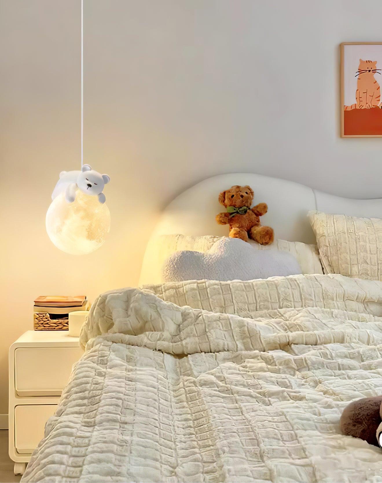 Lustra Pendelleuchte Bär Mond für Kinderzimmer-Letslighting
