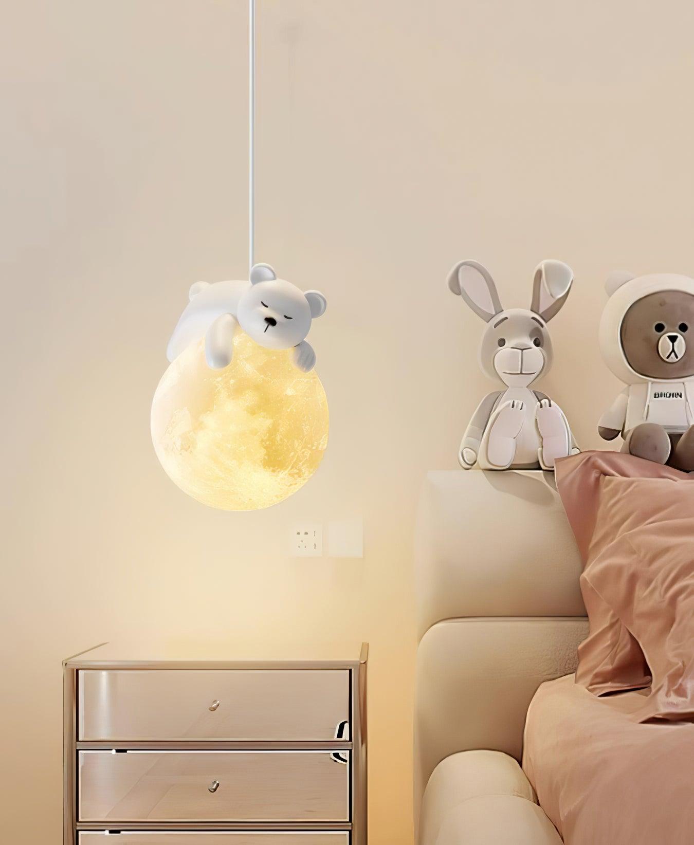 Lustra Pendelleuchte Bär Mond für Kinderzimmer-Letslighting