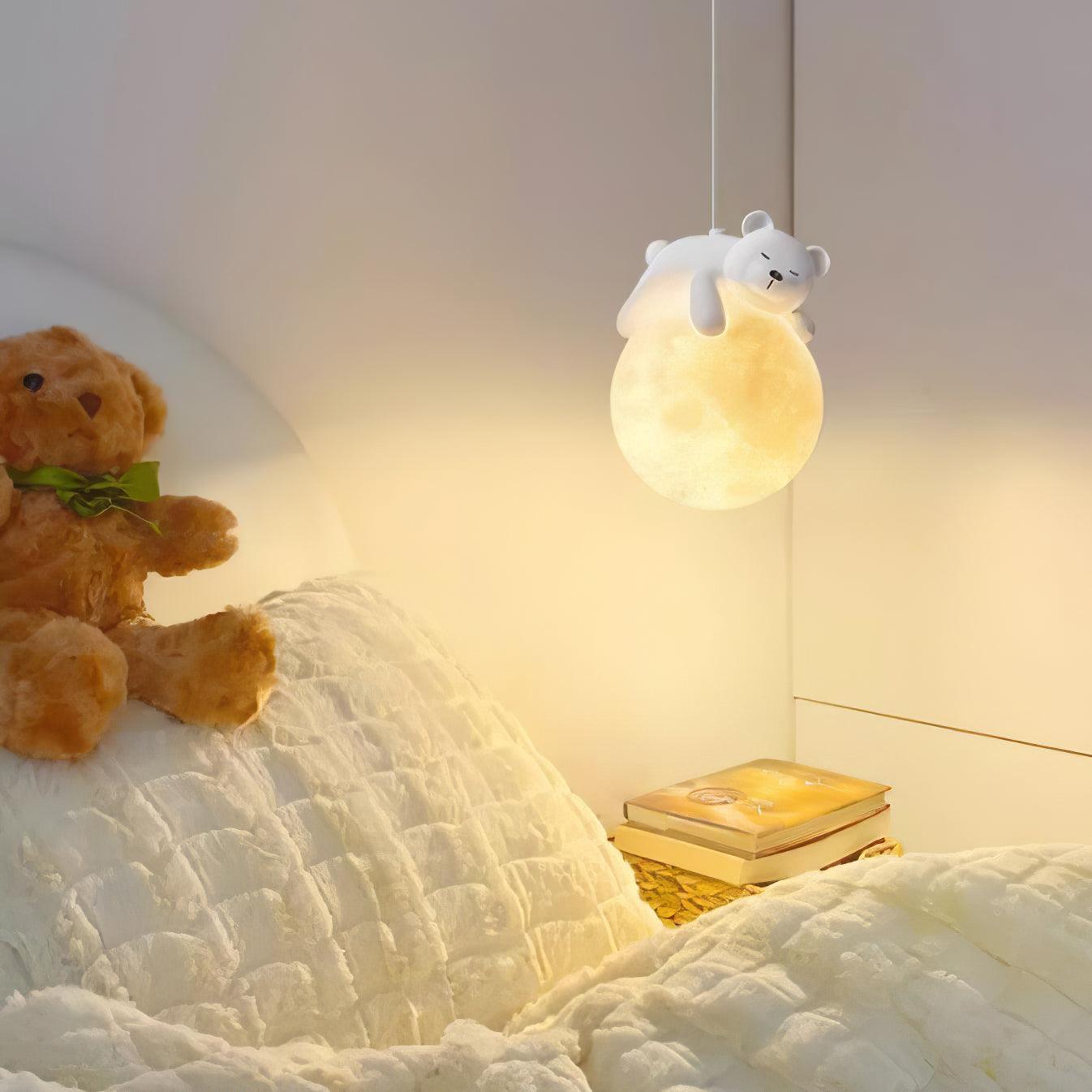 Lustra Pendelleuchte Bär Mond für Kinderzimmer-Letslighting