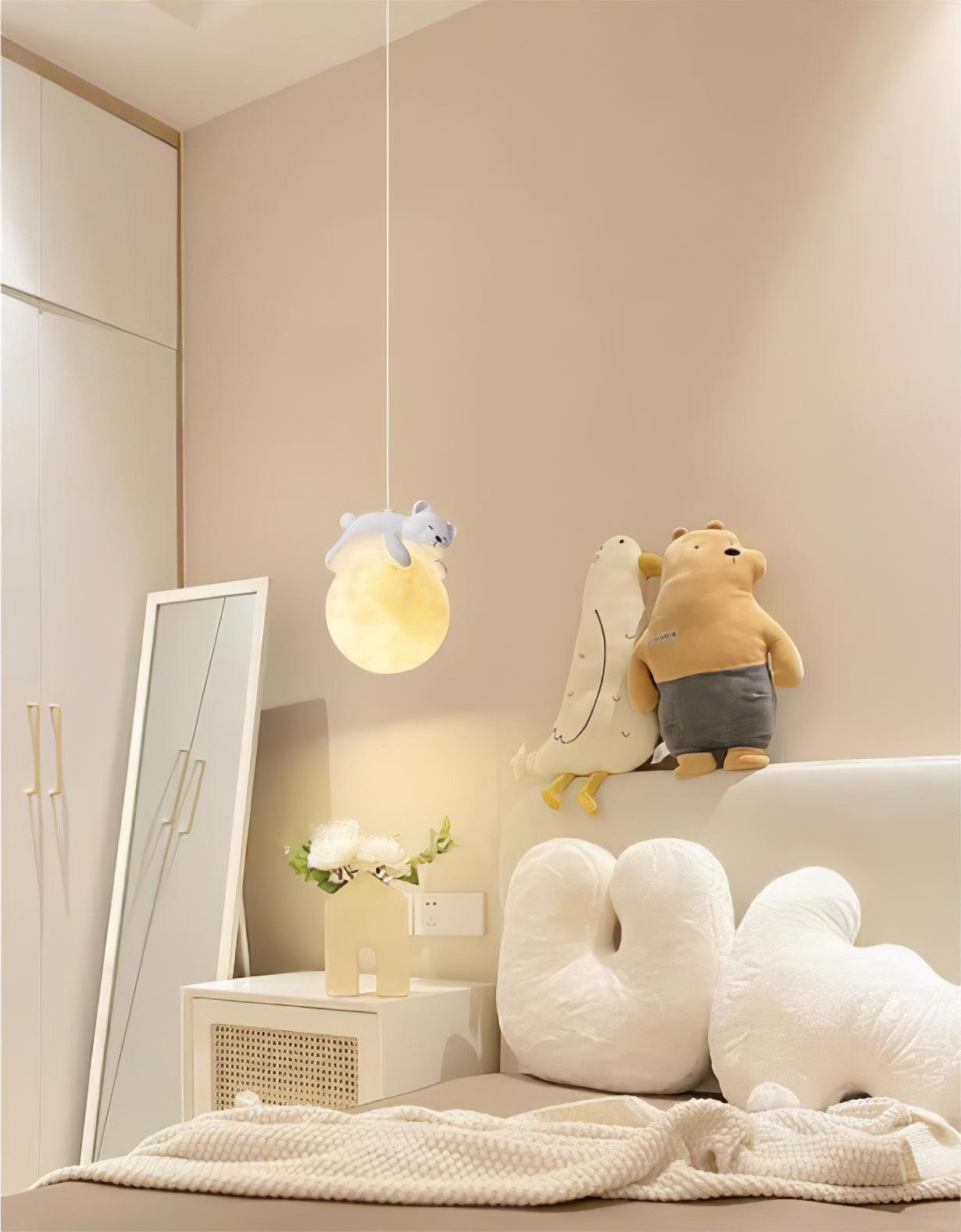 Lustra Pendelleuchte Bär Mond für Kinderzimmer-Letslighting