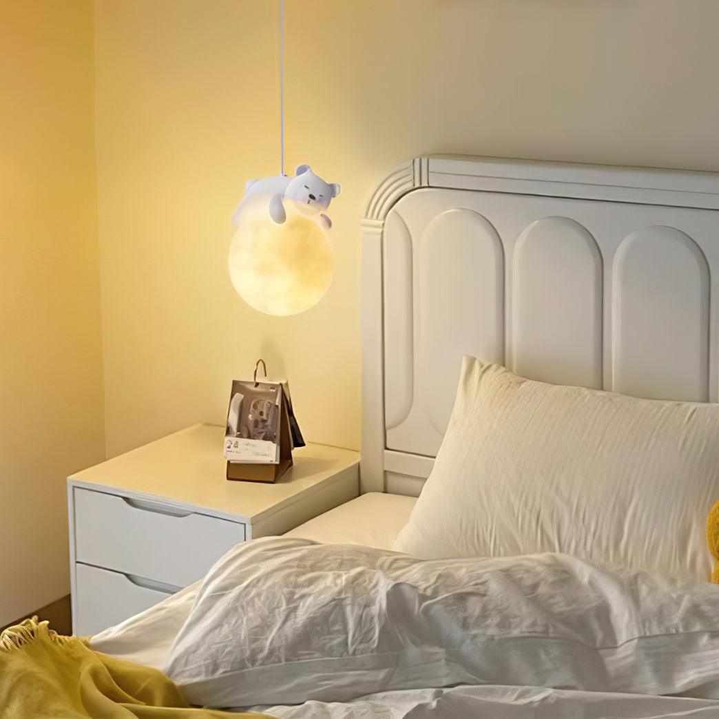 Lustra Pendelleuchte Bär Mond für Kinderzimmer-Letslighting