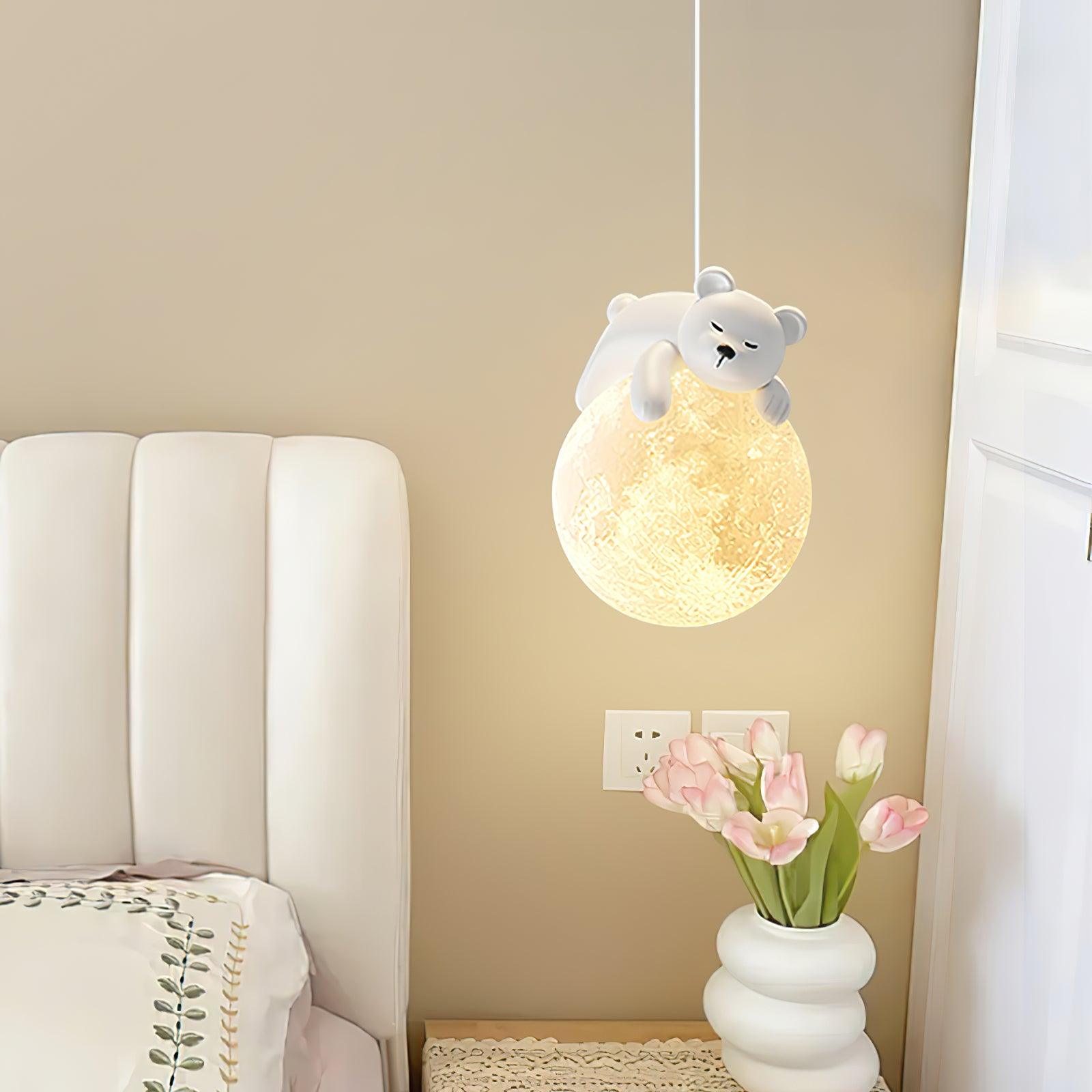 Lustra Pendelleuchte Bär Mond für Kinderzimmer-Letslighting