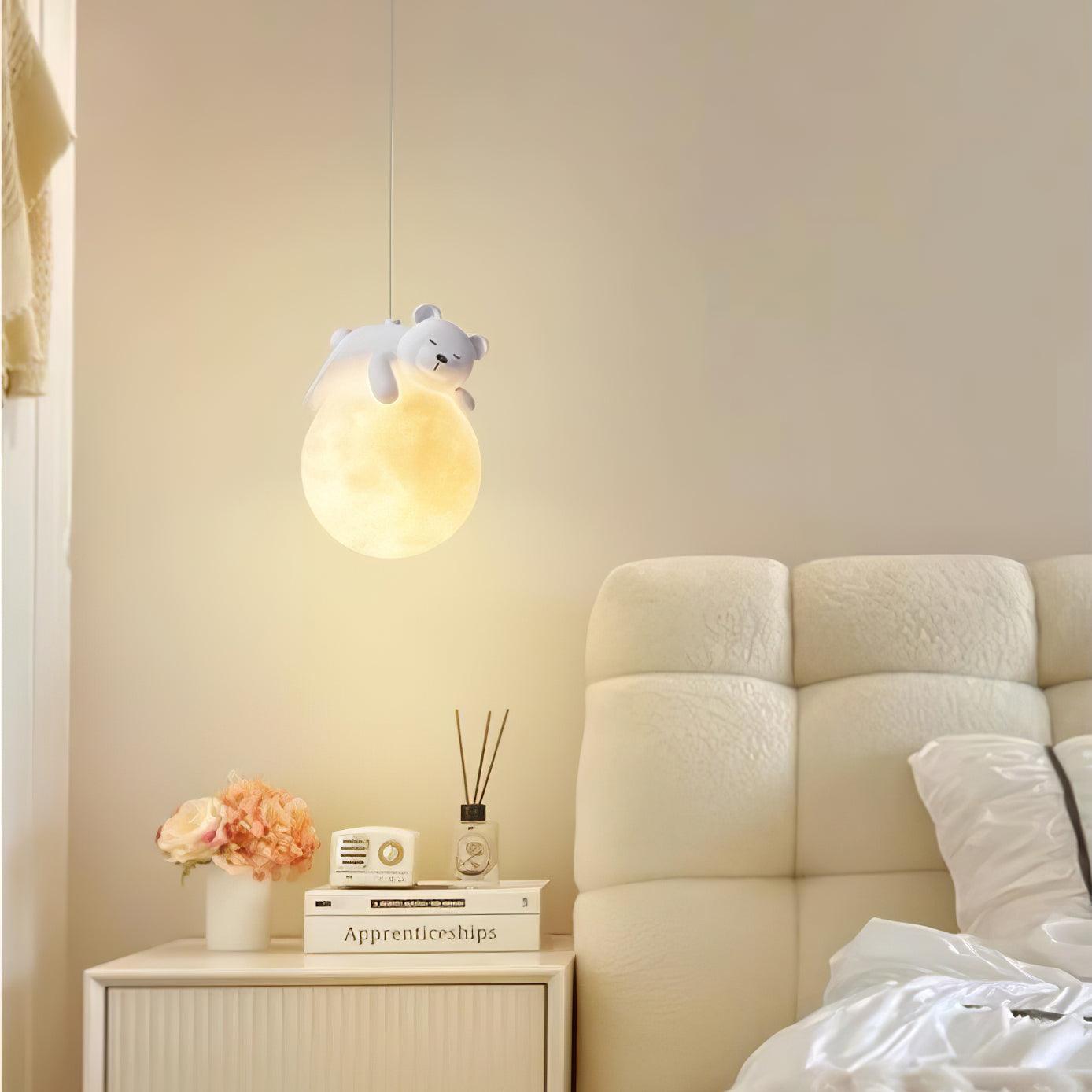 Lustra Pendelleuchte Bär Mond für Kinderzimmer-Letslighting