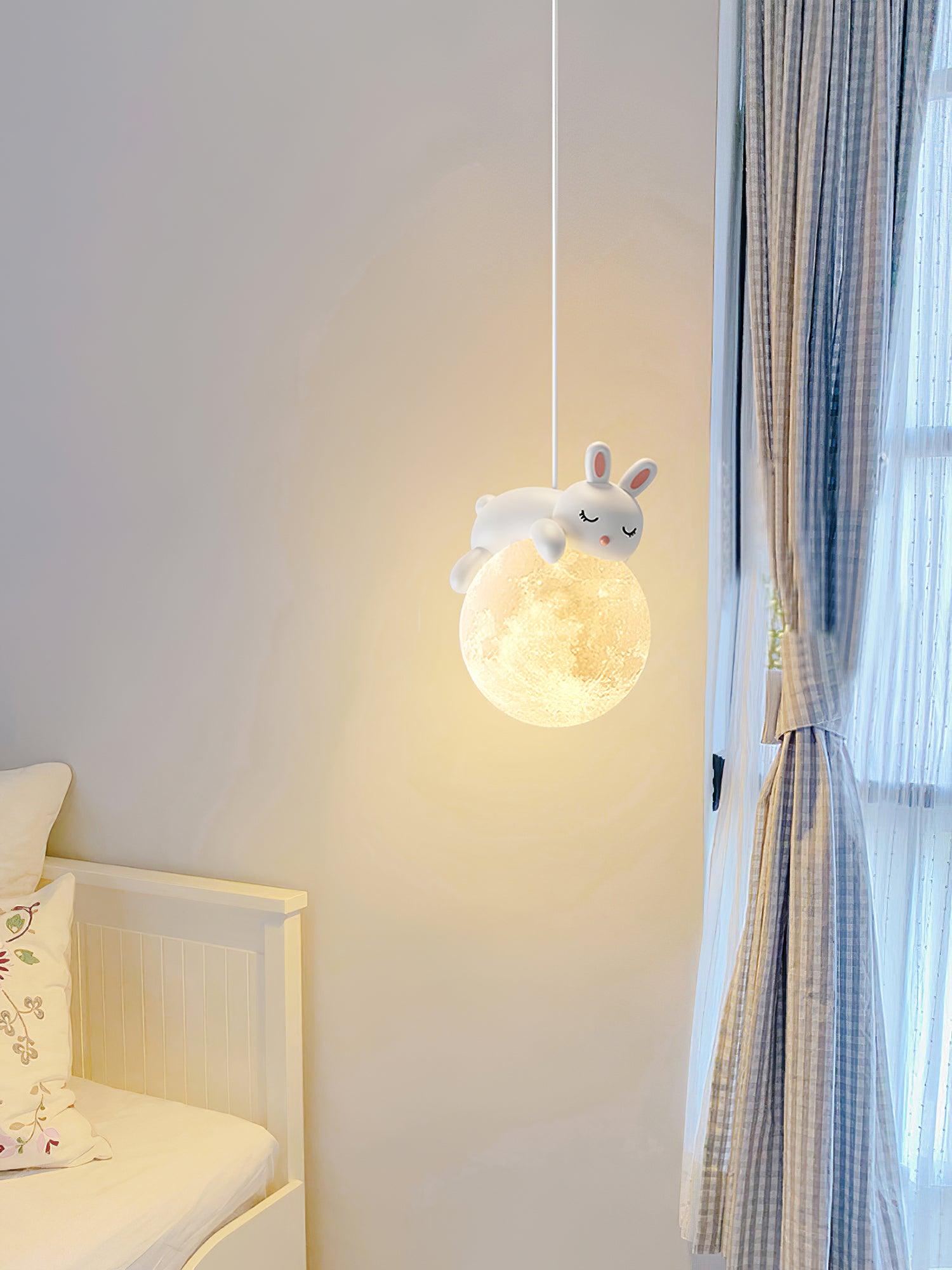 Lustra Pendelleuchte Bär Mond für Kinderzimmer-Letslighting