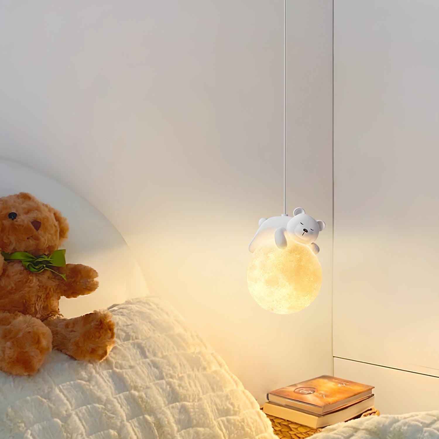 Lustra Pendelleuchte Bär Mond für Kinderzimmer-Letslighting
