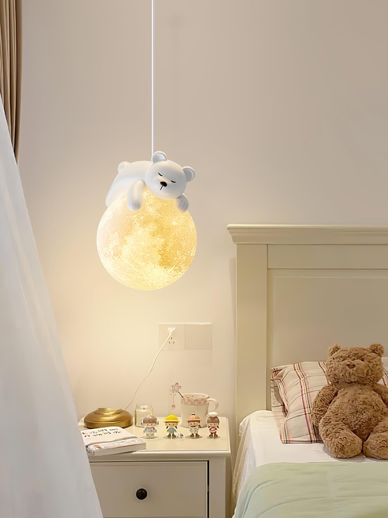 Lustra Pendelleuchte Bär Mond für Kinderzimmer-Letslighting