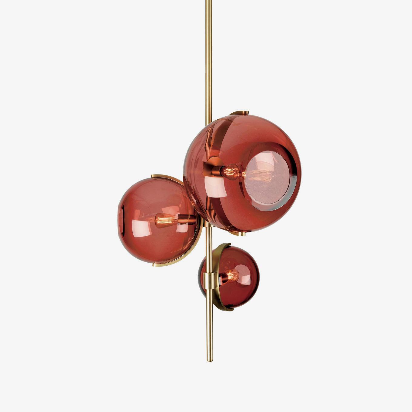 Lustra Kronleuchter Bernsteinfarbene Glaskugel-Letslighting