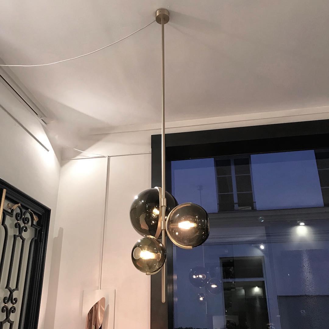 Lustra Kronleuchter Bernsteinfarbene Glaskugel-Letslighting