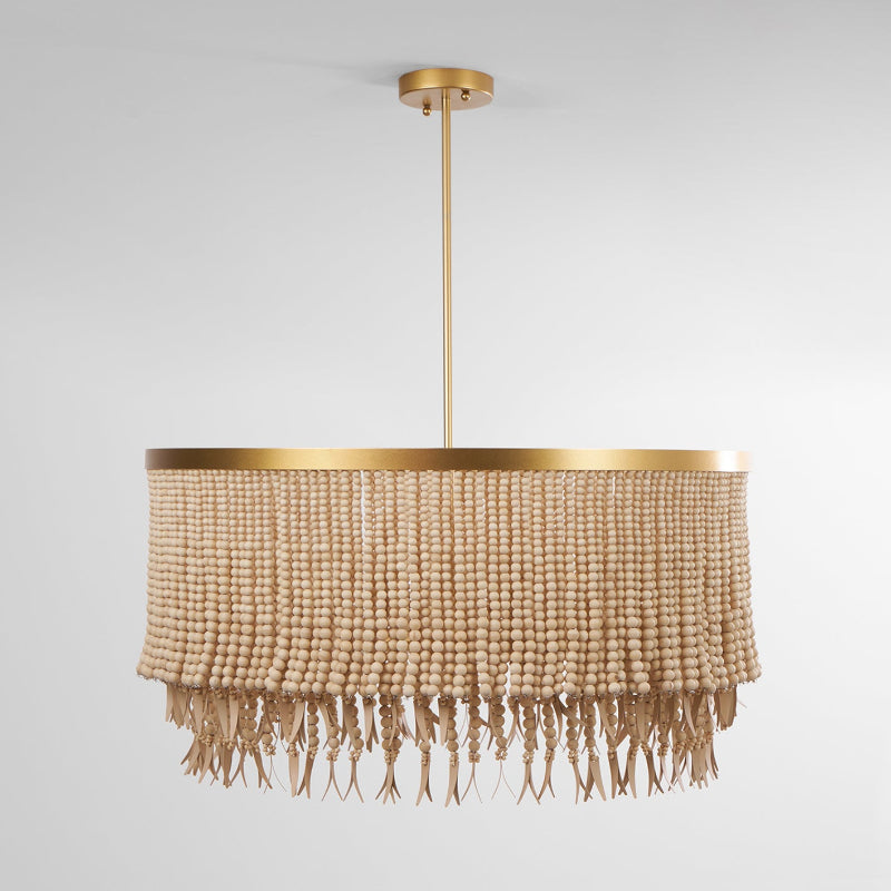 Odette Kronleuchter aus Holz und Kokosnussperlen-Letslighting